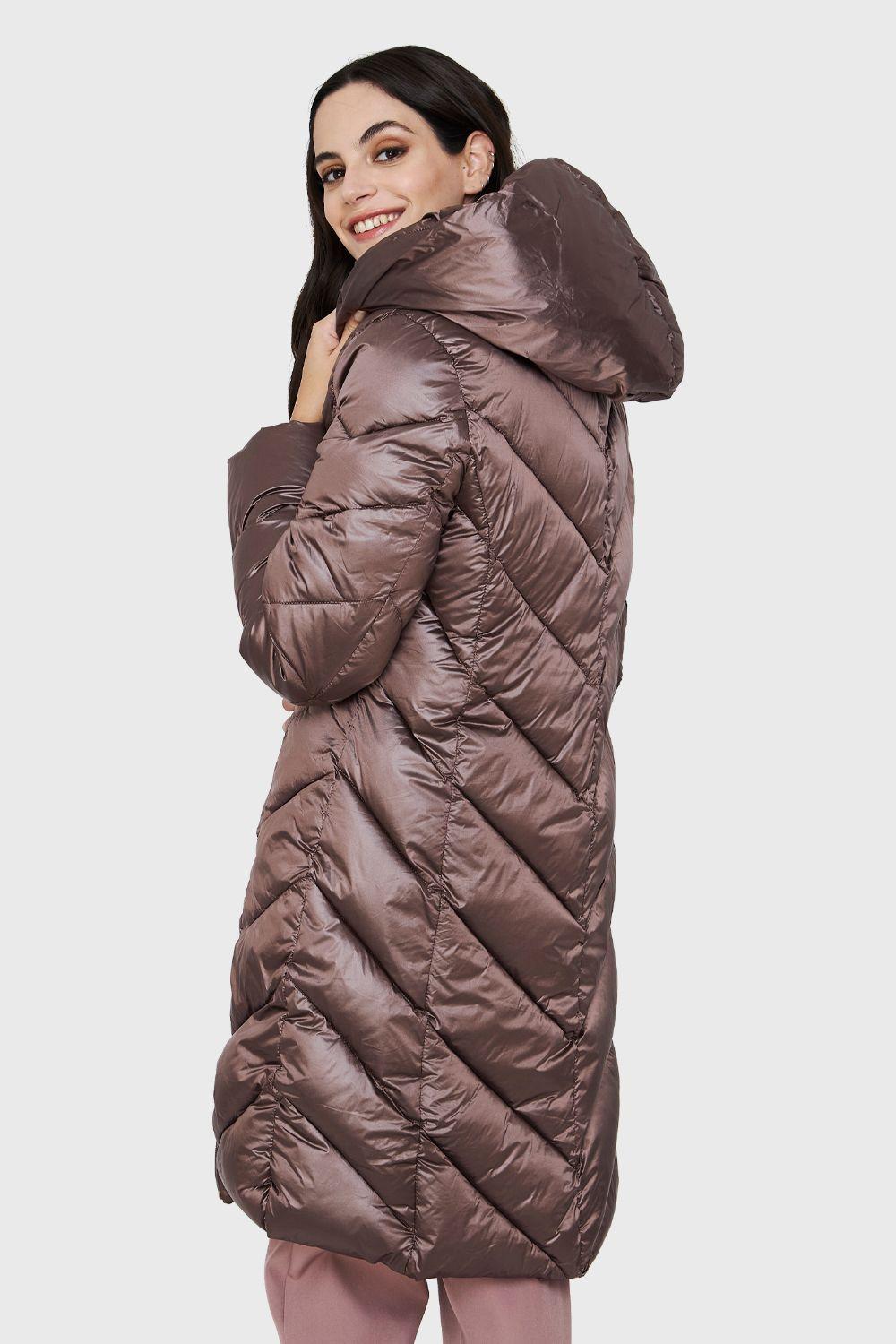 Parka Metalizada Doble Cierre Café Nicopoly-3