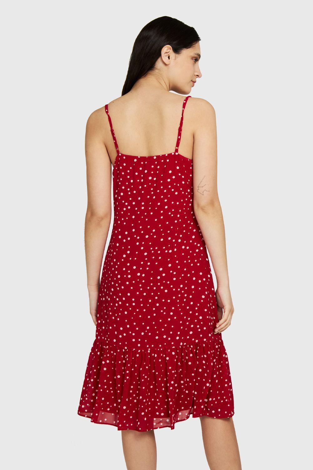 Vestido Midi Lunares Rojo Nicopoly-3
