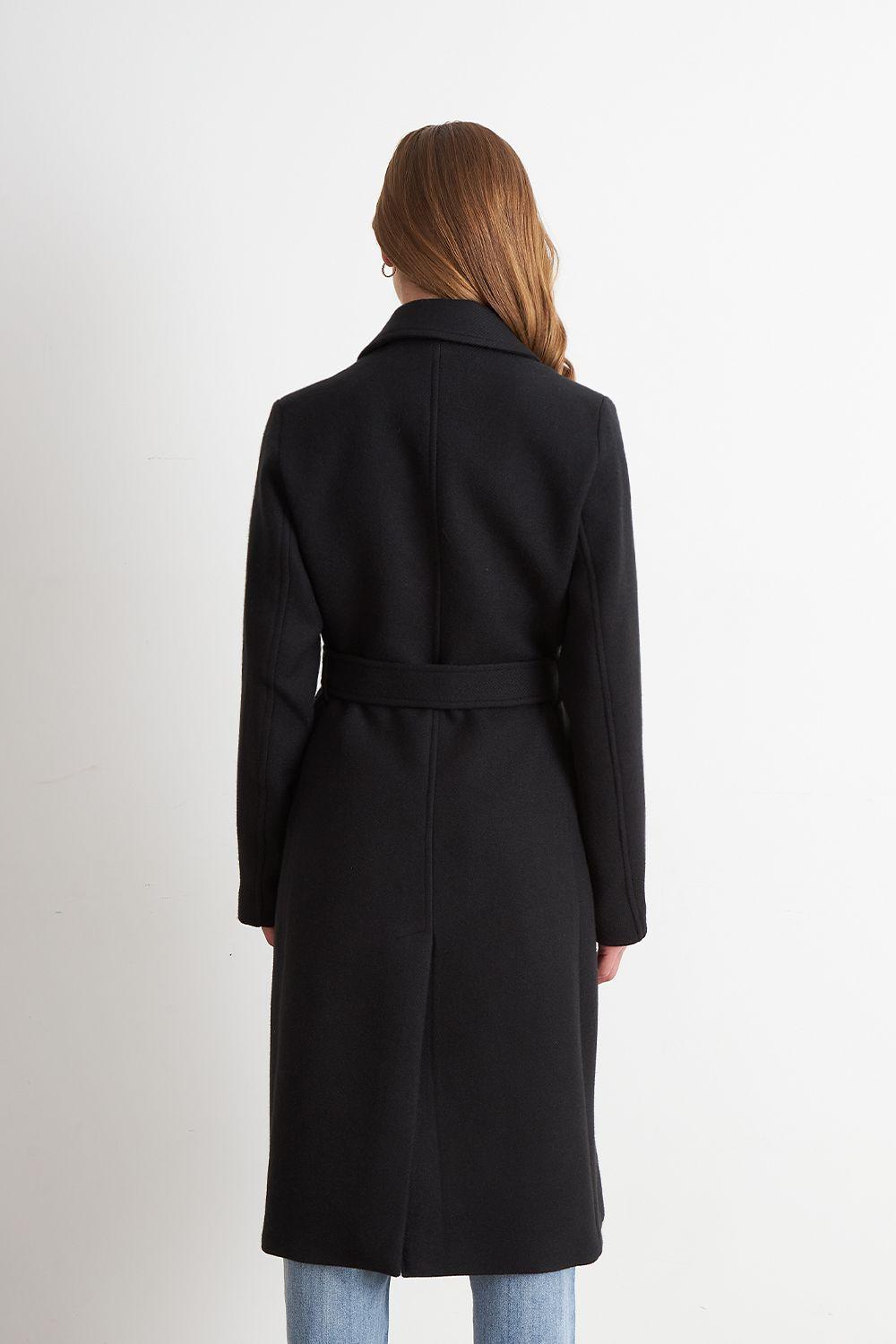 Abrigo Cinturón y Solapa Negro Nicopoly-3