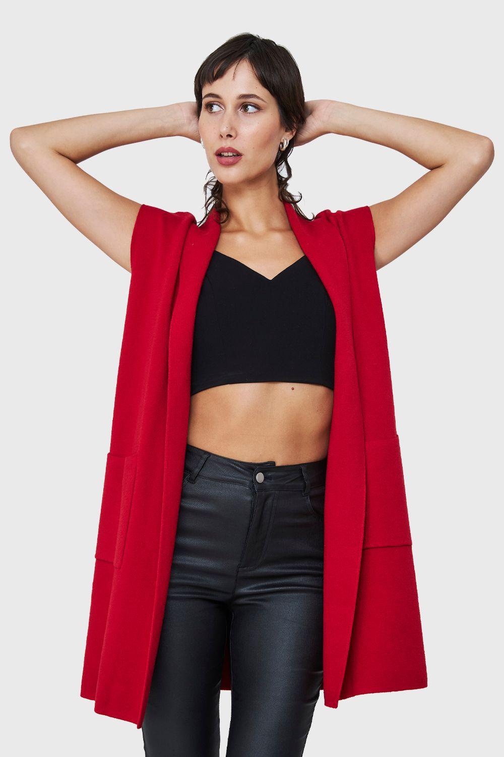 Tapado Tipo Tejido Sin Mangas Rojo Nicopoly-4