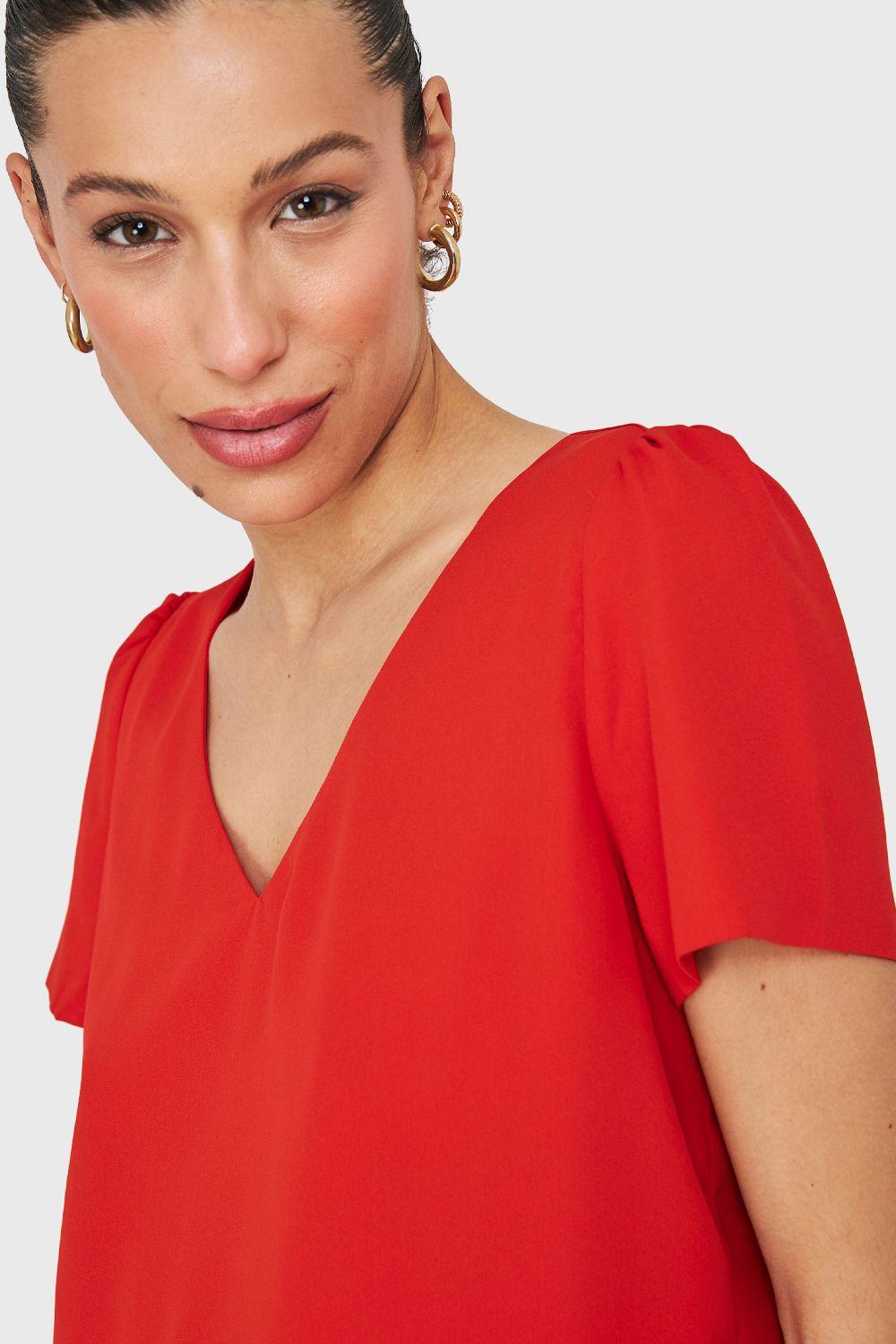 Blusa Tipo Gasa Rojo Nicopoly-5