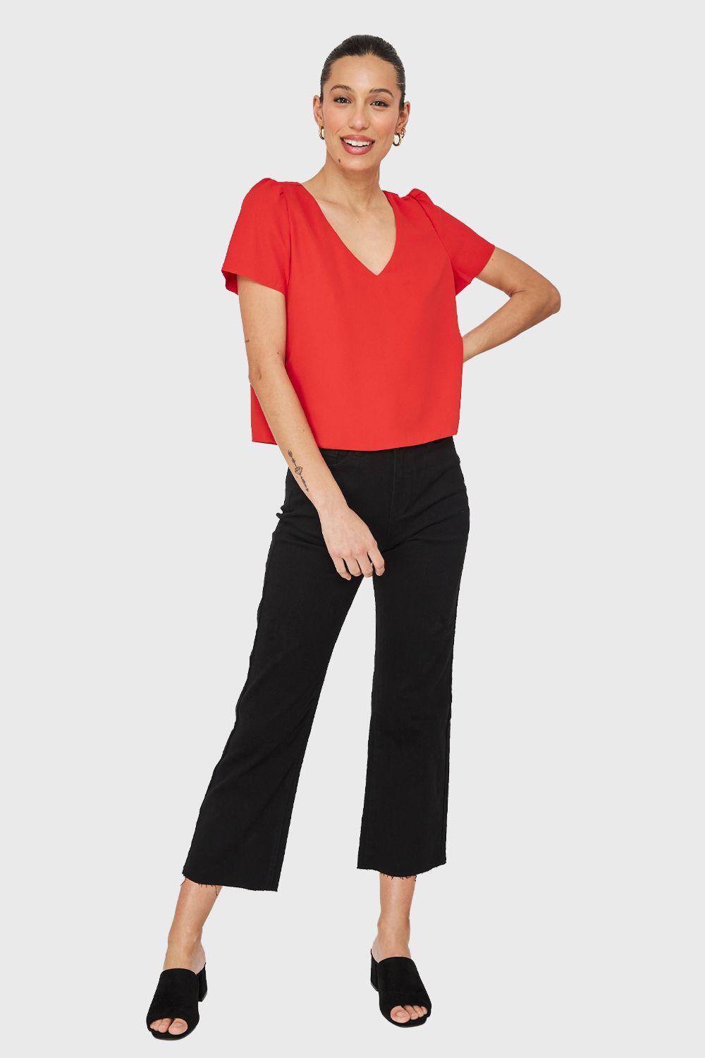 Blusa Tipo Gasa Rojo Nicopoly-1