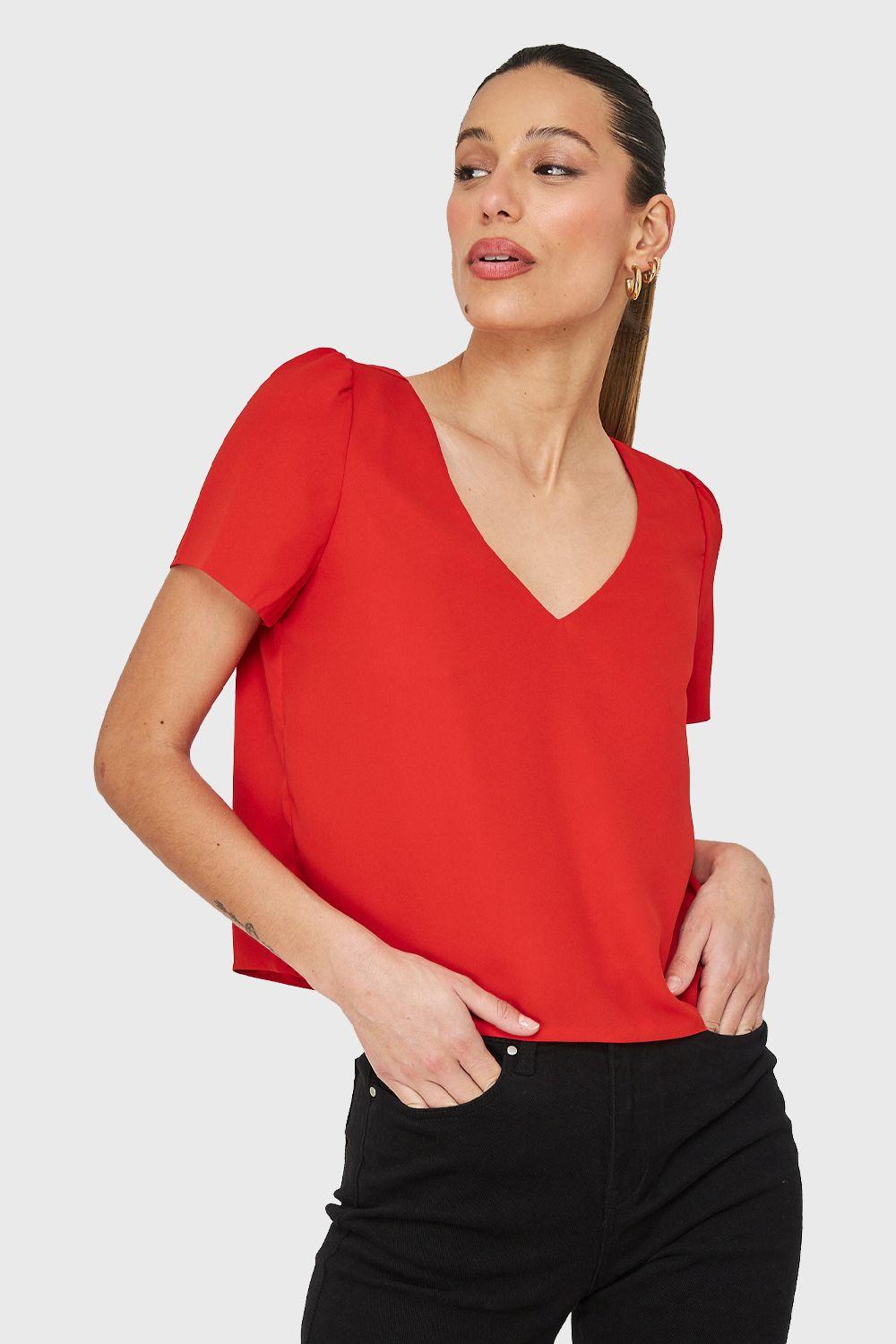 Blusa Tipo Gasa Rojo Nicopoly-0