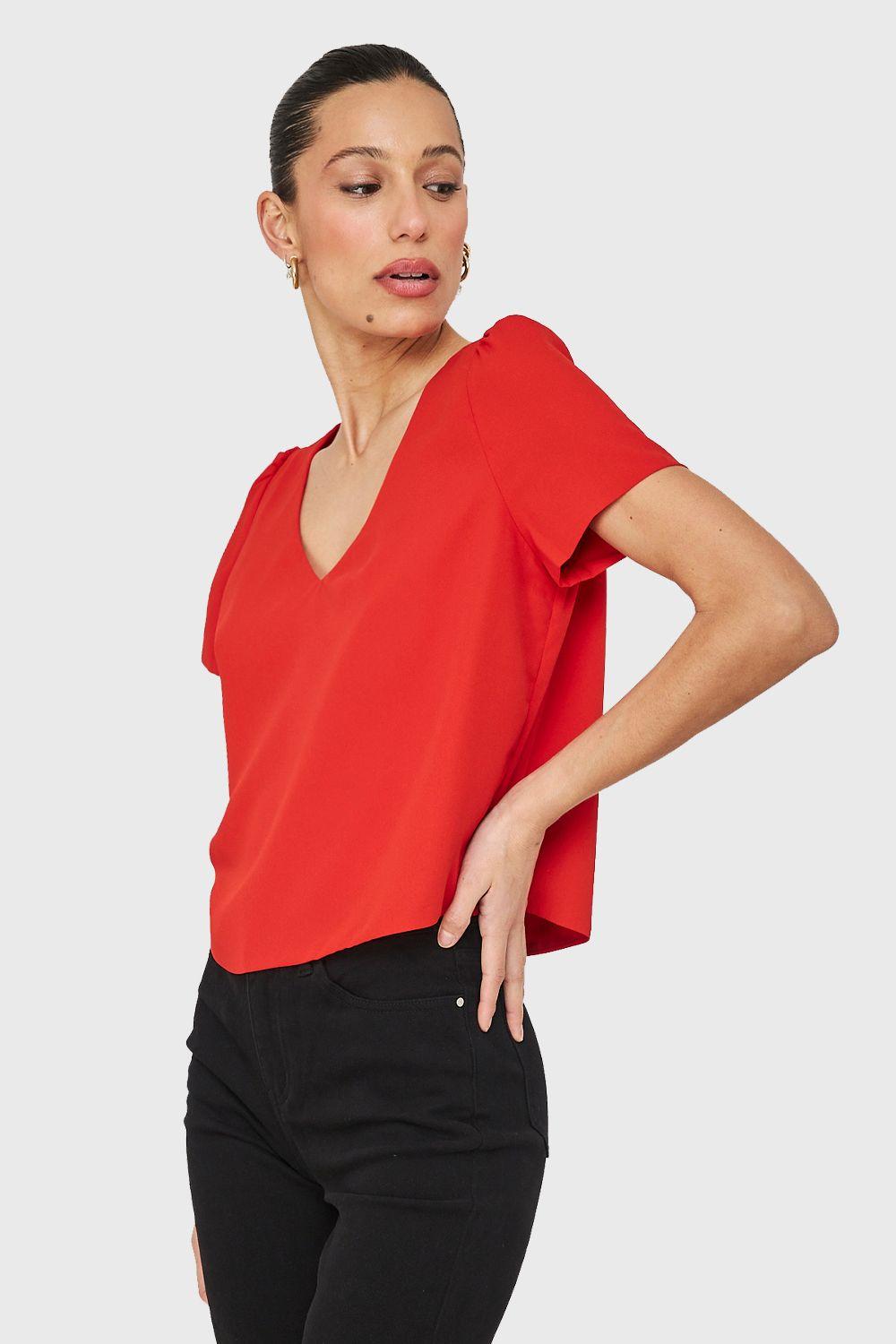 Blusa Tipo Gasa Rojo Nicopoly-2