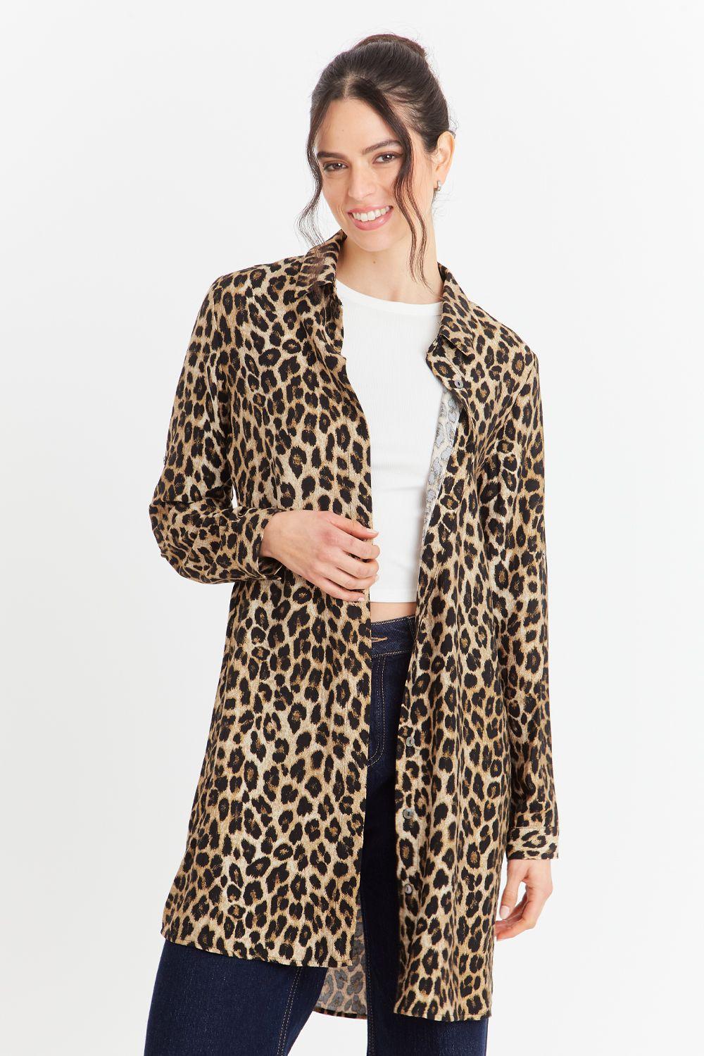 Vestido Tipo Camisero Animal Print Nicopoly-4
