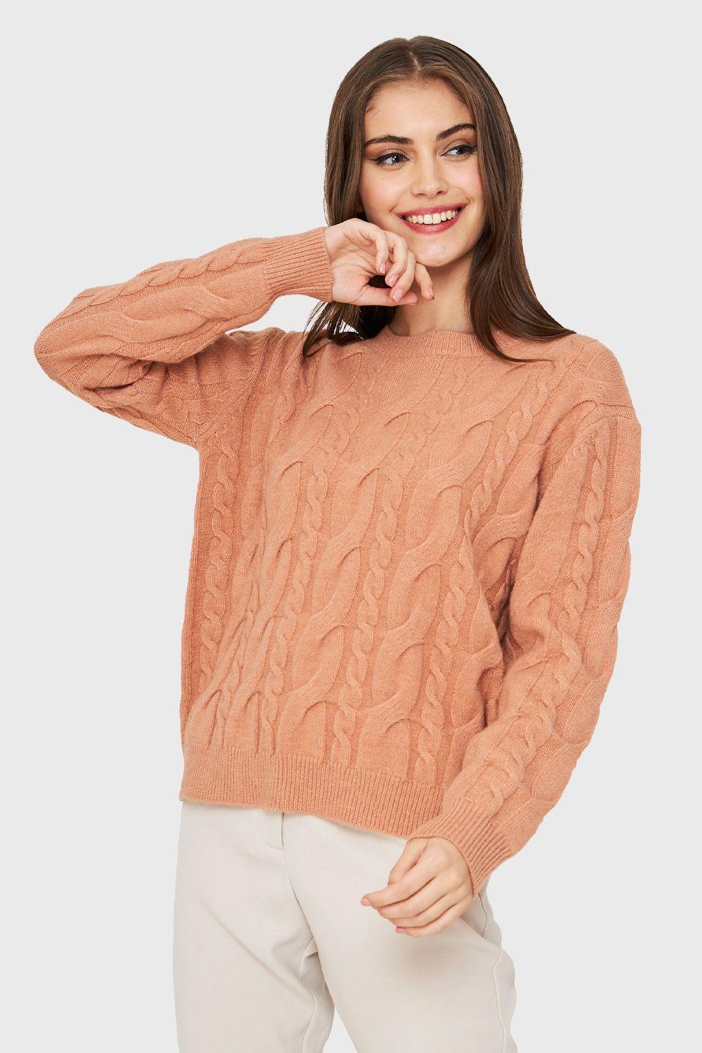 Sweater Trenzado Damasco Nicopoly-4