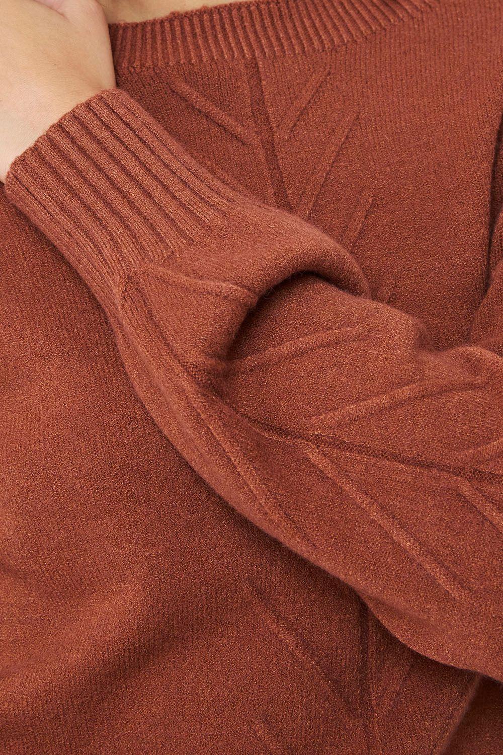 Sweater Detalles Espigas Café Nicopoly-5