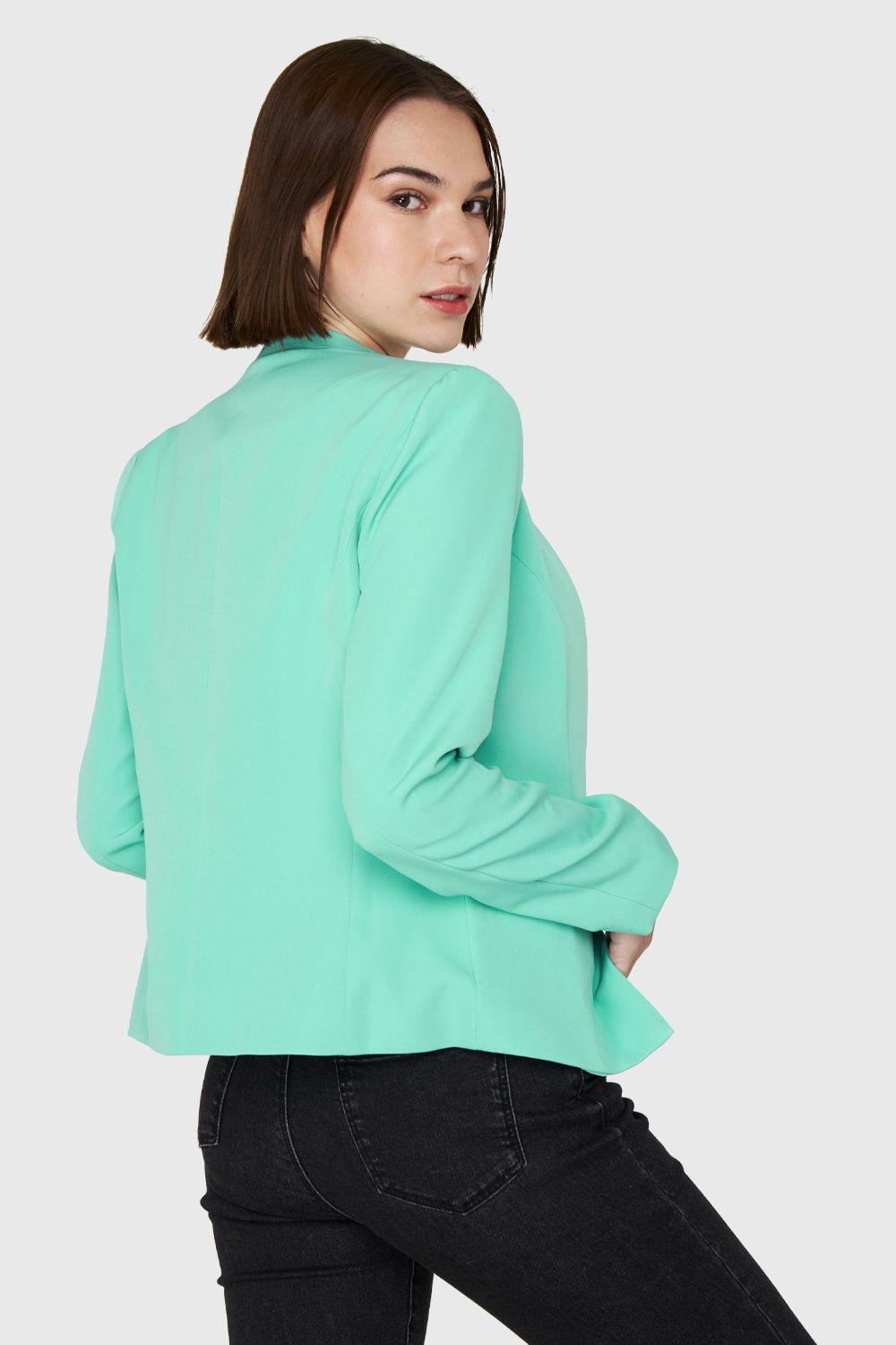 Blazer Entallado Clásico Turquesa Nicopoly-3