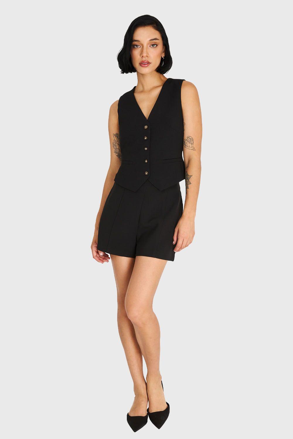 Short Básico Tiro Alto Negro Nicopoly-1