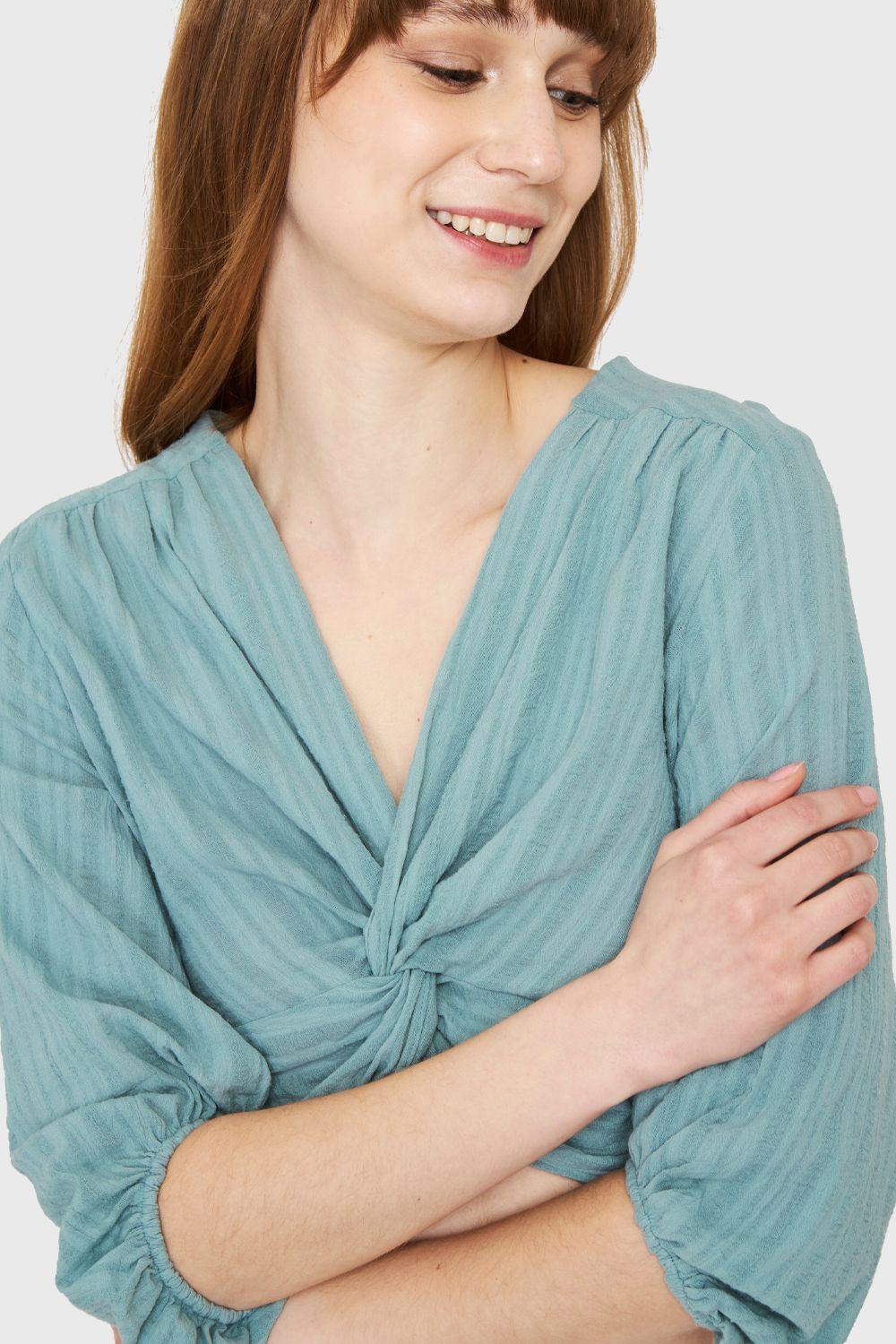 Blusa Corta Nudo Menta Nicopoly-5