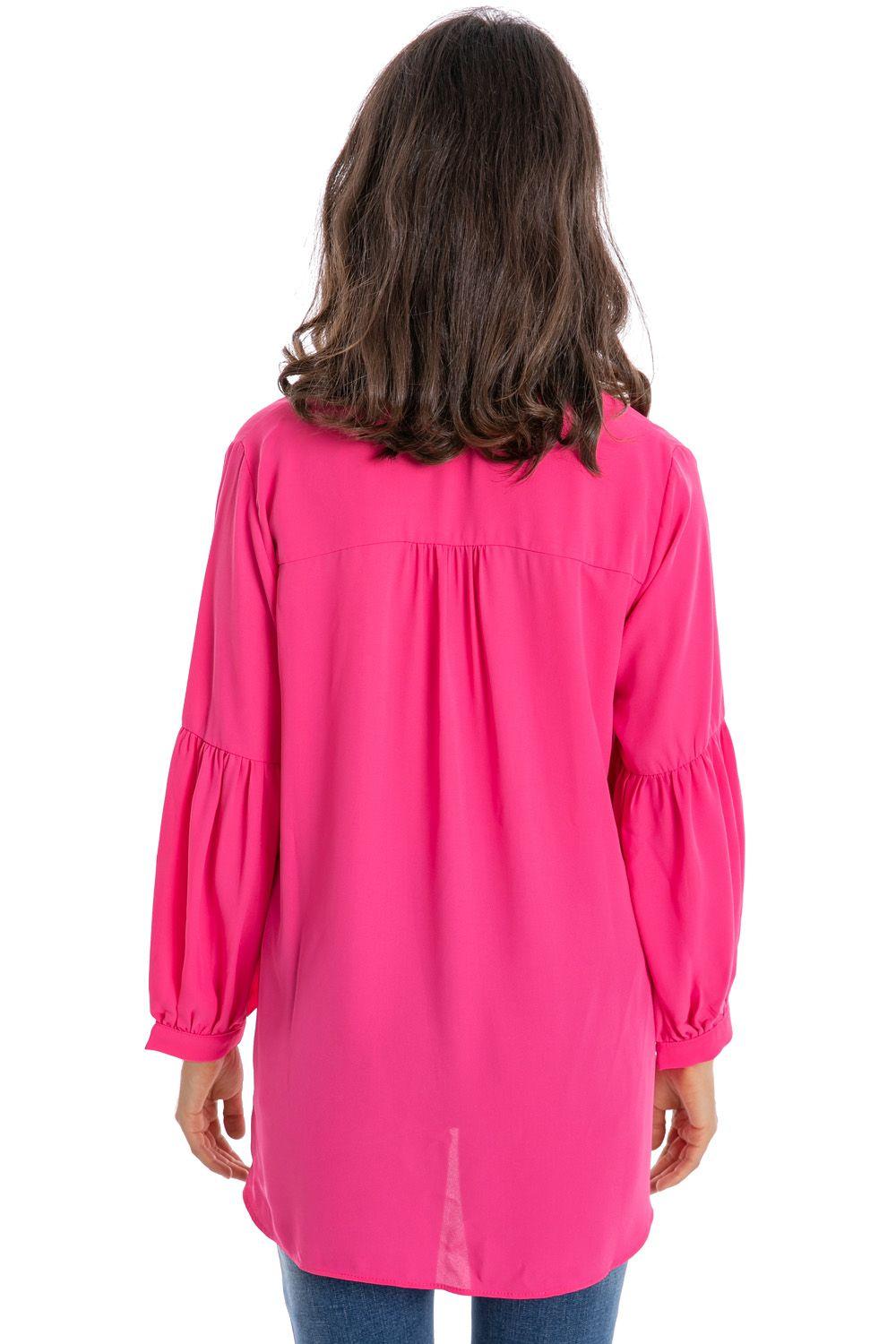 Blusa Capas Asimétrica Fucsia Nicopoly-2