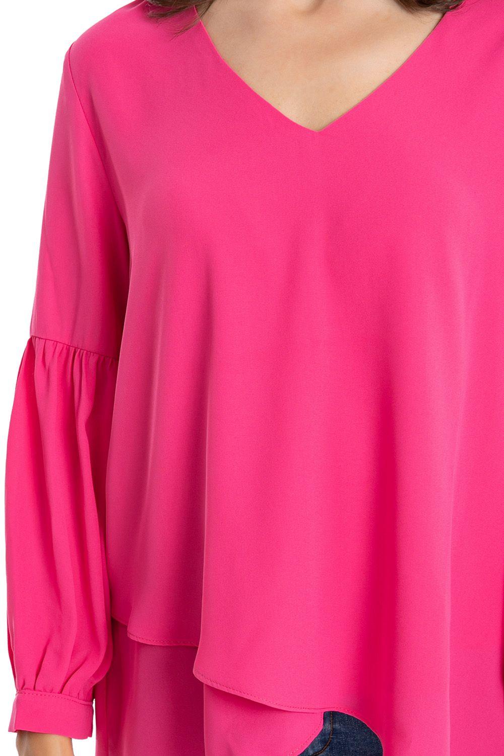Blusa Capas Asimétrica Fucsia Nicopoly-3