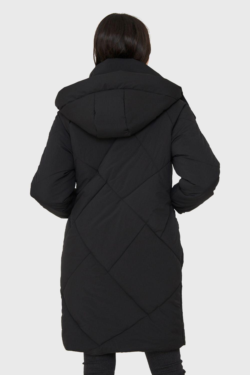 Parka Acolchada Bolsillos Grandes Negro Nicopoly-3