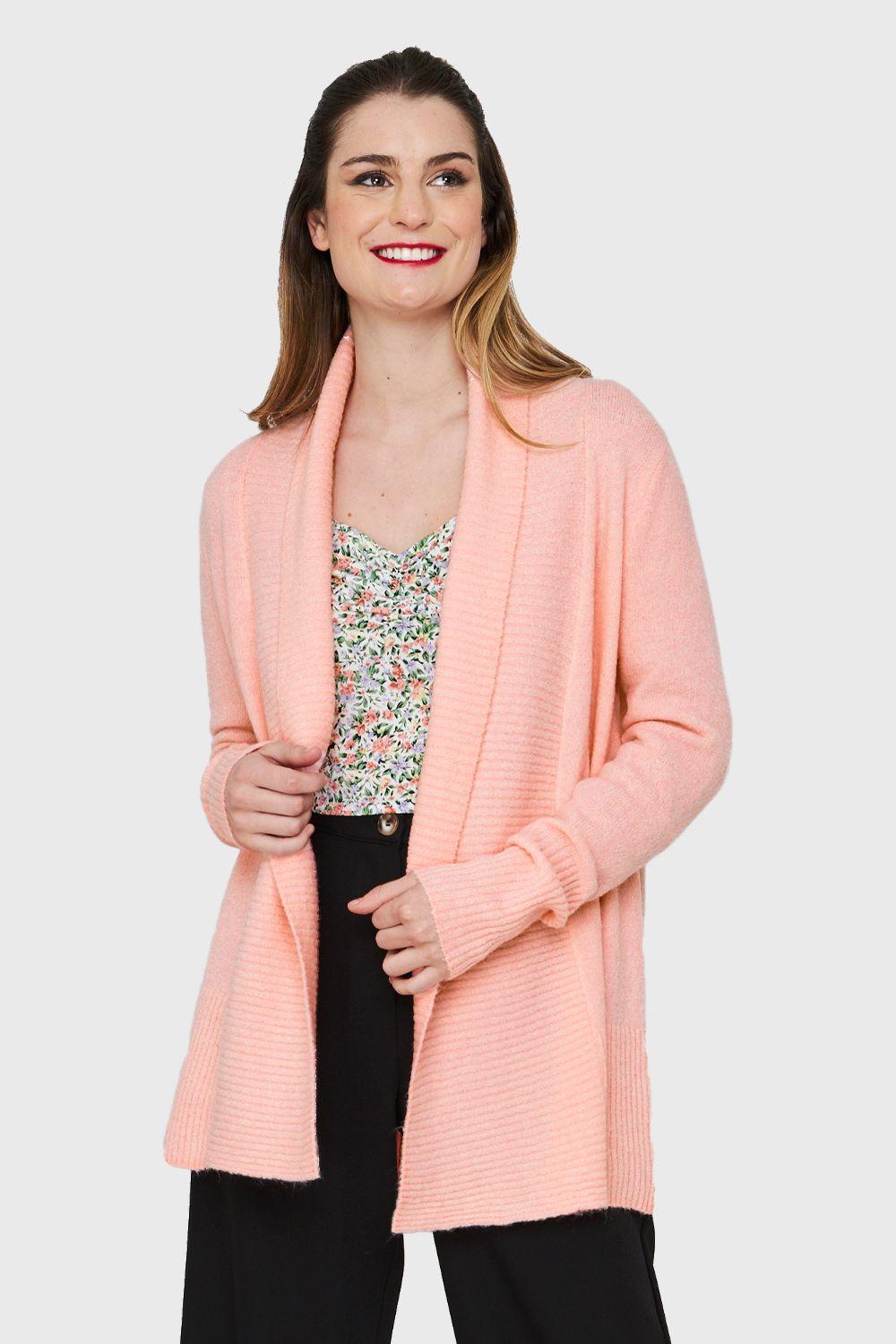 Cárdigan Básico Rosa Nicopoly-4