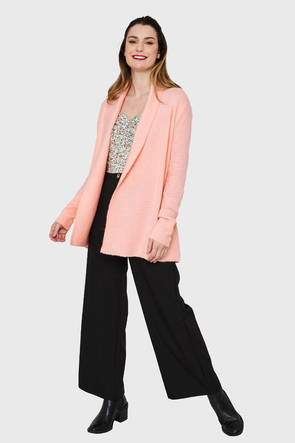 Cárdigan Básico Rosa Nicopoly-1