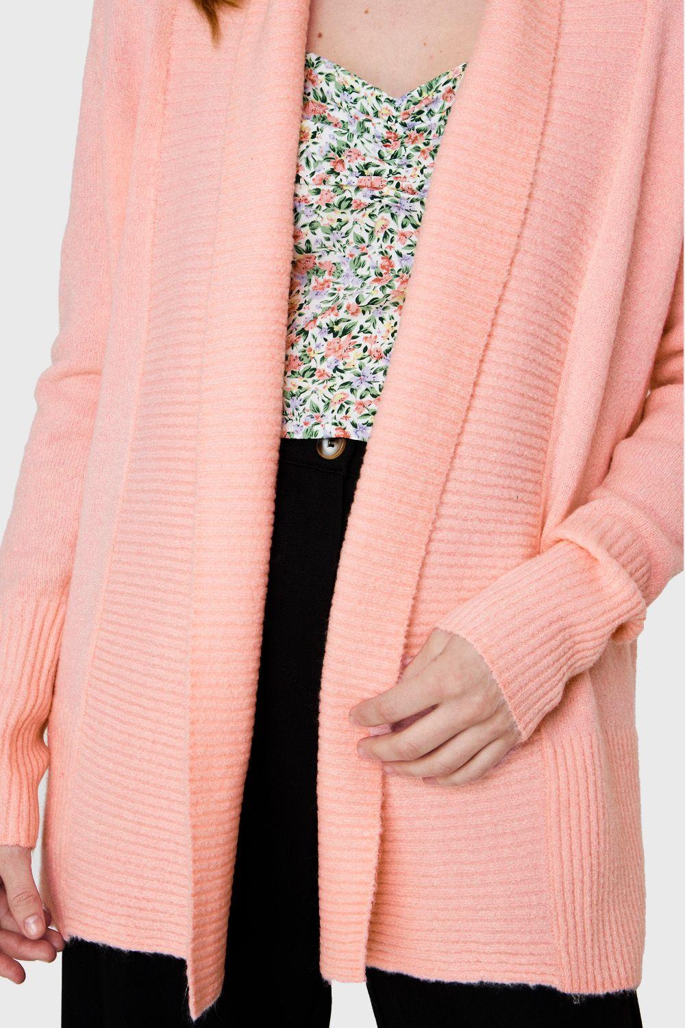 Cárdigan Básico Rosa Nicopoly-5