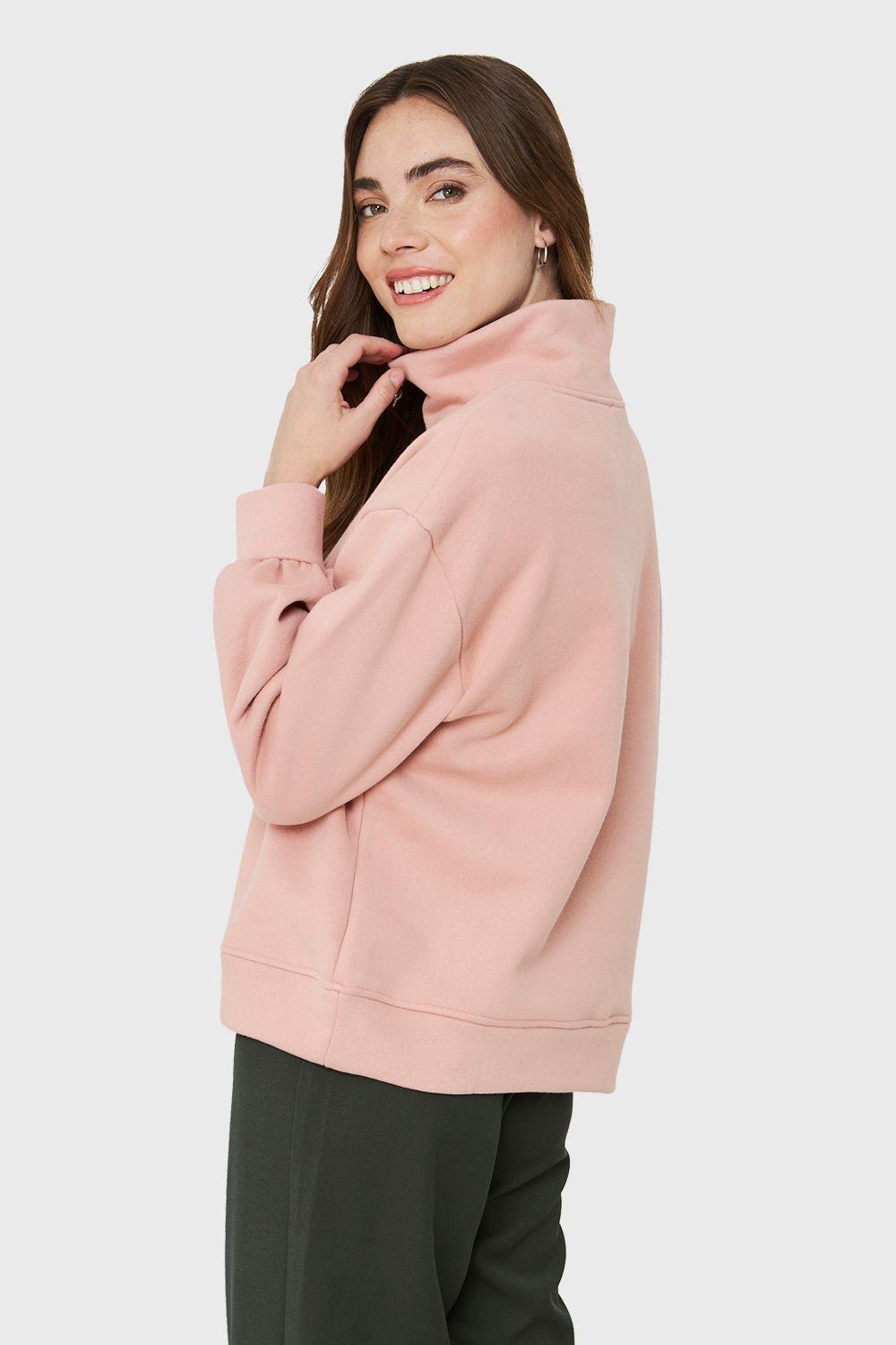 Polerón Cuello Alto Cierre Rosado Nicopoly-3