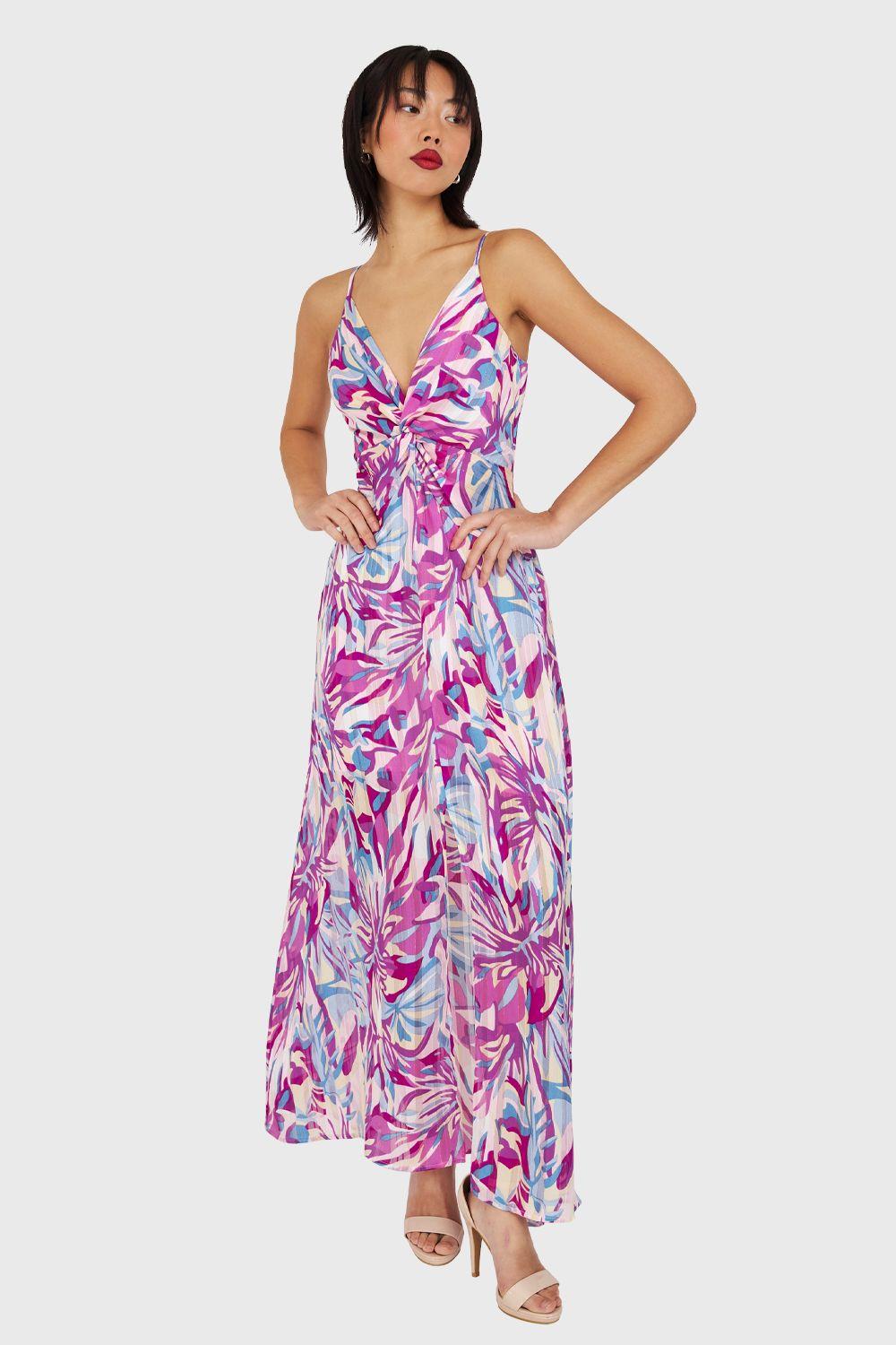 Vestido Escote V profundo Lila Nicopoly-0