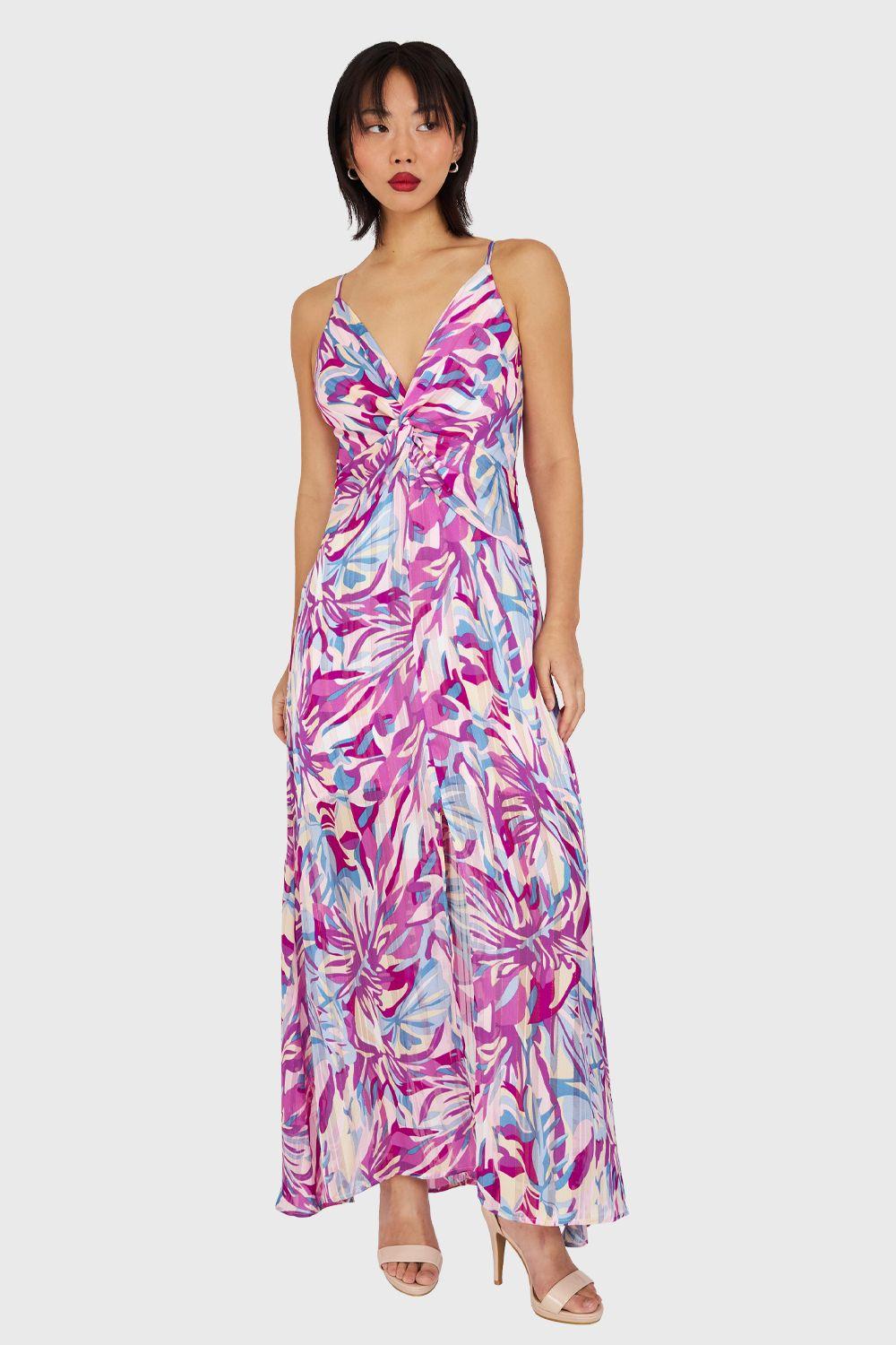 Vestido Escote V profundo Lila Nicopoly-4