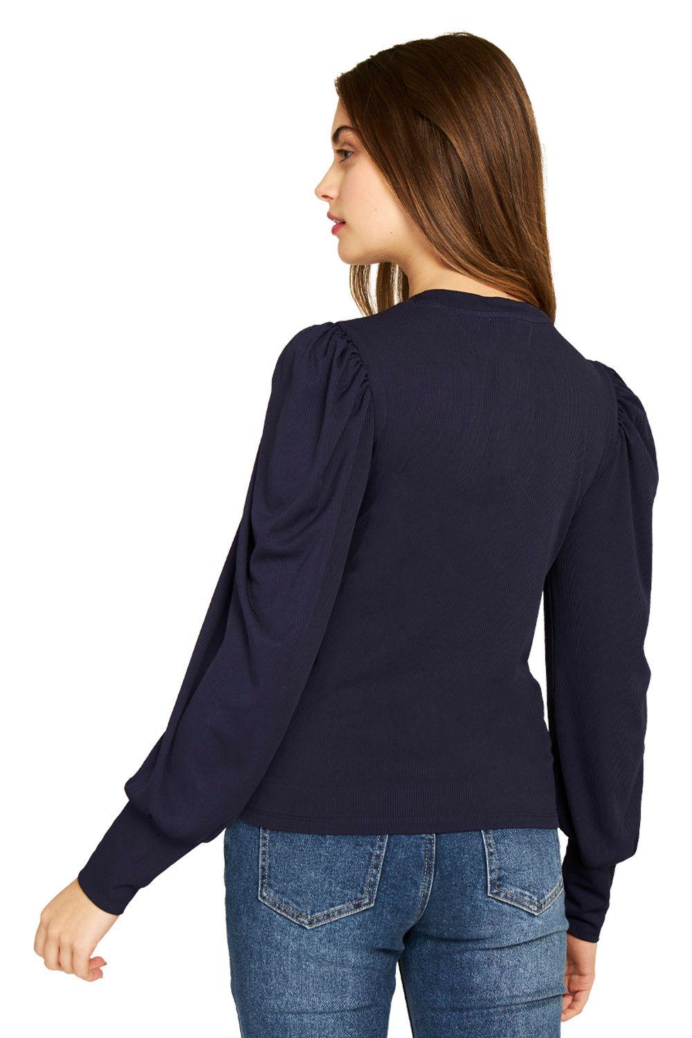 Polera Acanalada Princesa Azul Marino Nicopoly-3