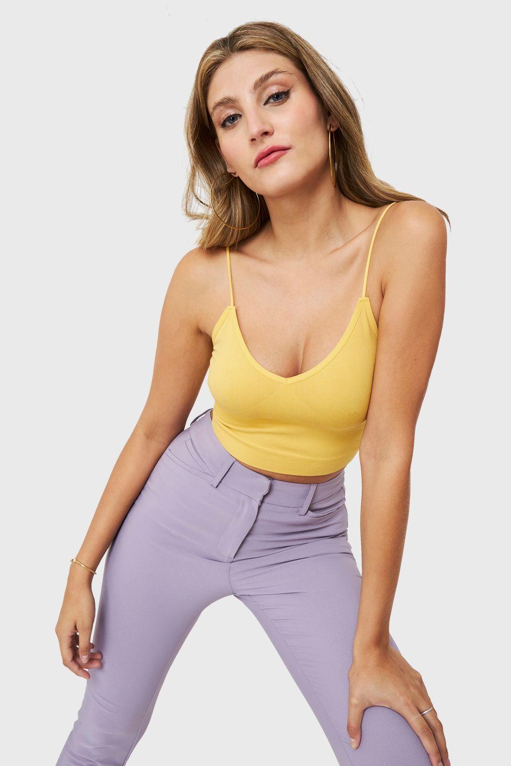 Peto Escote En V Amarillo Nicopoly-0