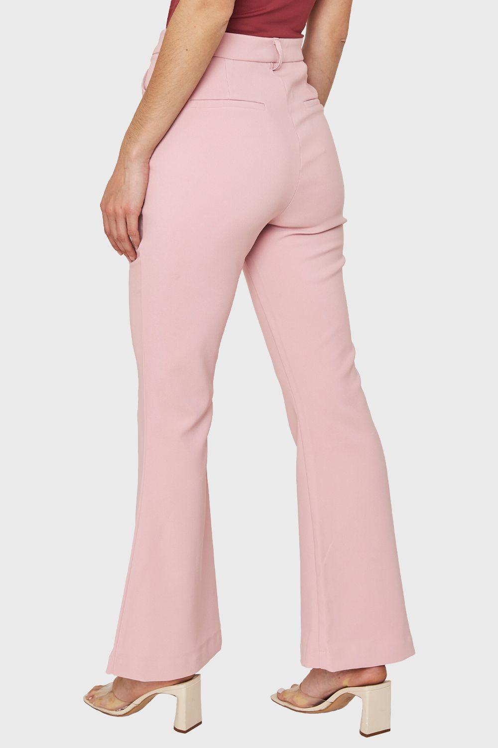 Pantalón Flare Elasticado Palo Rosa Nicopoly-3