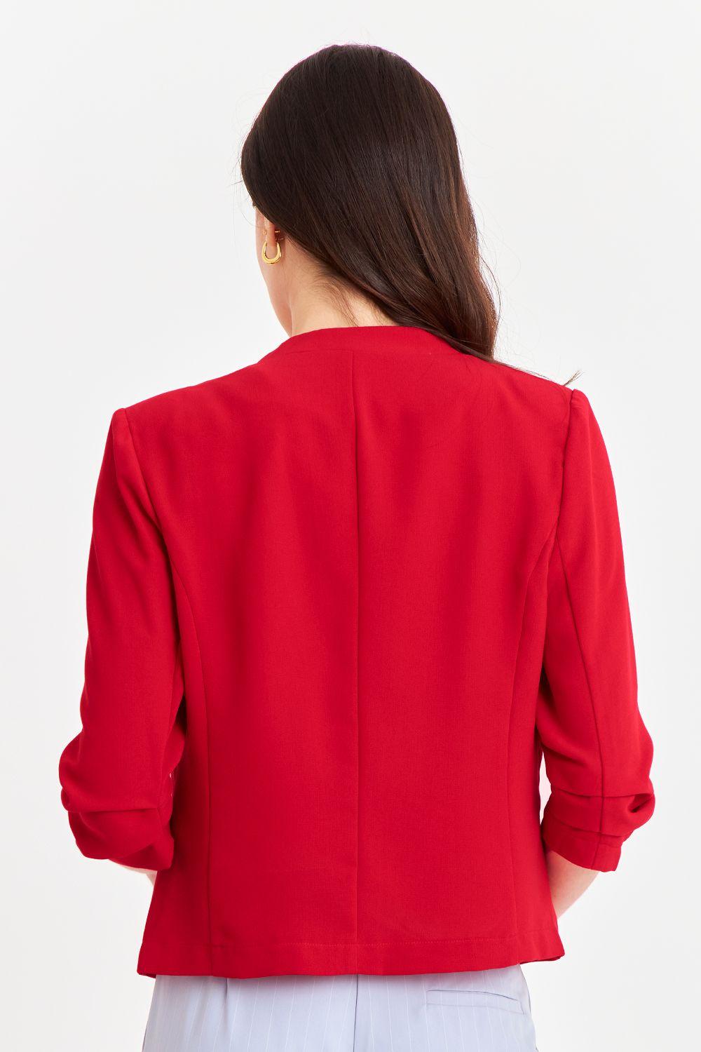 Blazer Cuello Sin Solapa Rojo Nicopoly-3