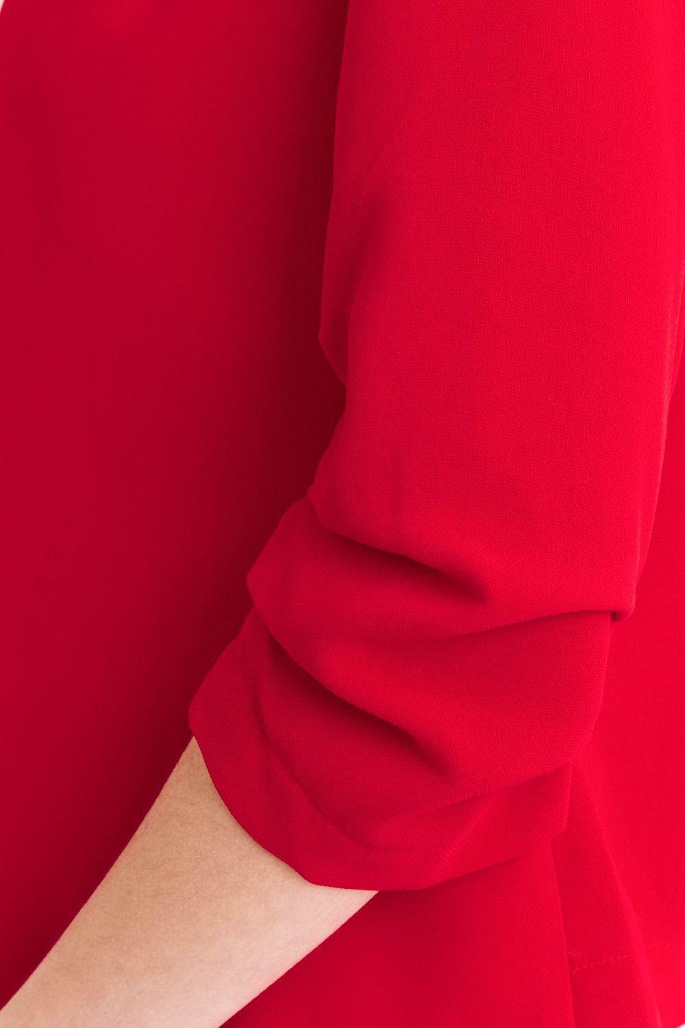 Blazer Cuello Sin Solapa Rojo Nicopoly-5