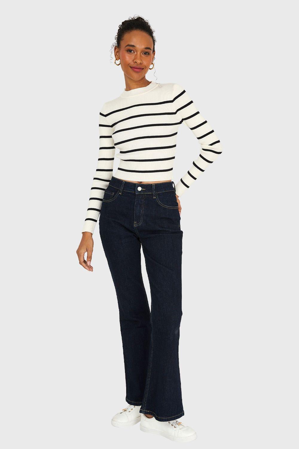 Jeans Flare Azul Marino Nicopoly-1