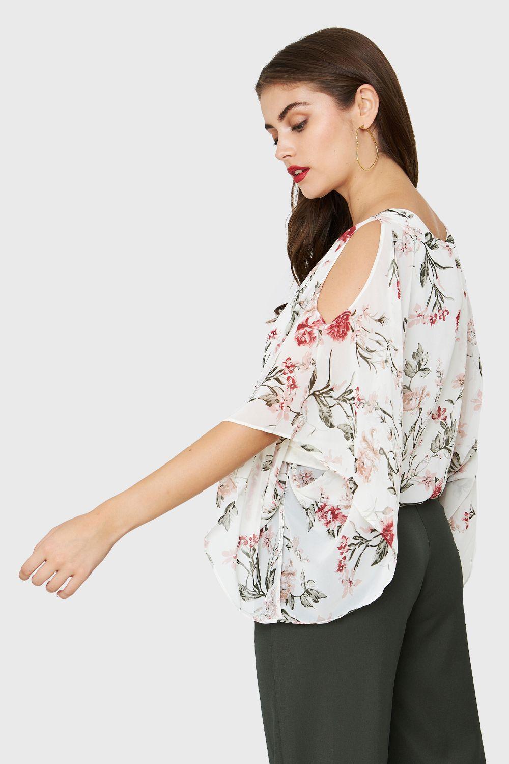 Blusa Manga Kimono Blanco Nicopoly-2