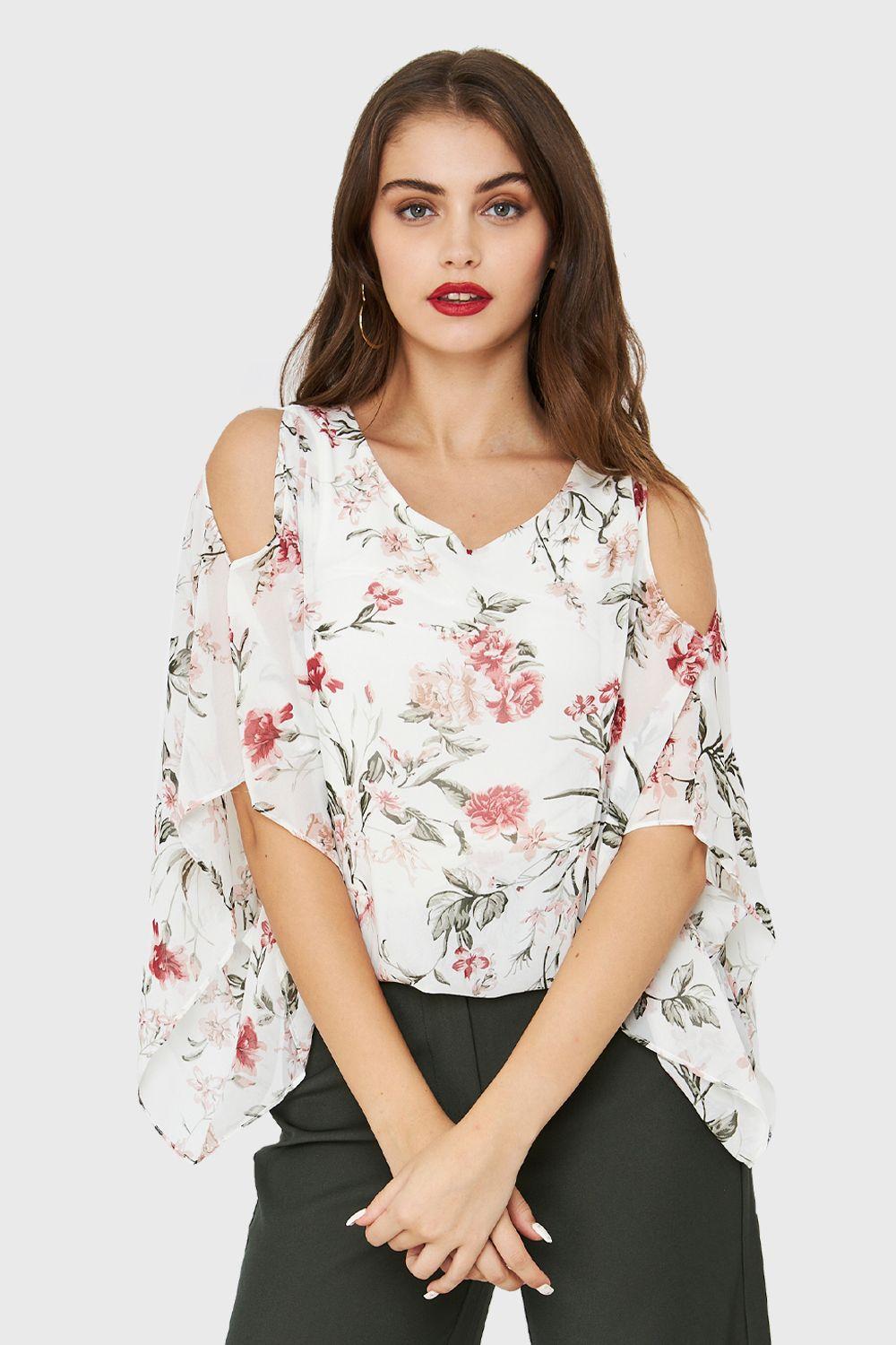 Blusa Manga Kimono Blanco Nicopoly-0