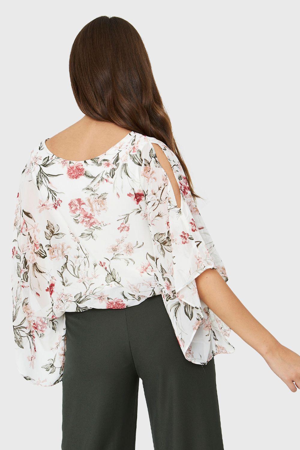 Blusa Manga Kimono Blanco Nicopoly-3