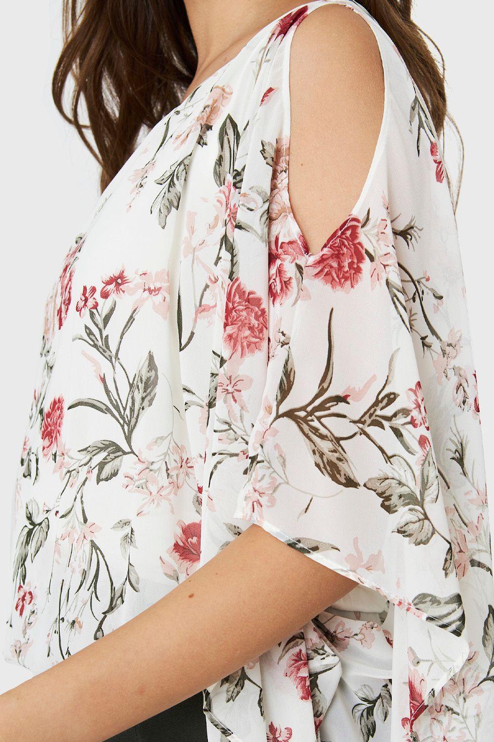 Blusa Manga Kimono Blanco Nicopoly-5