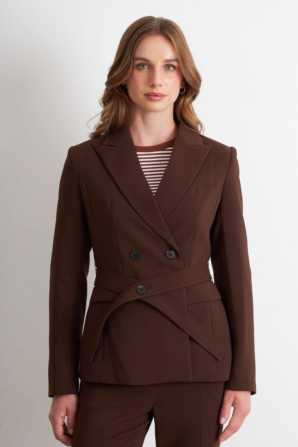 Blazer Cinturón Café Nicopoly-4