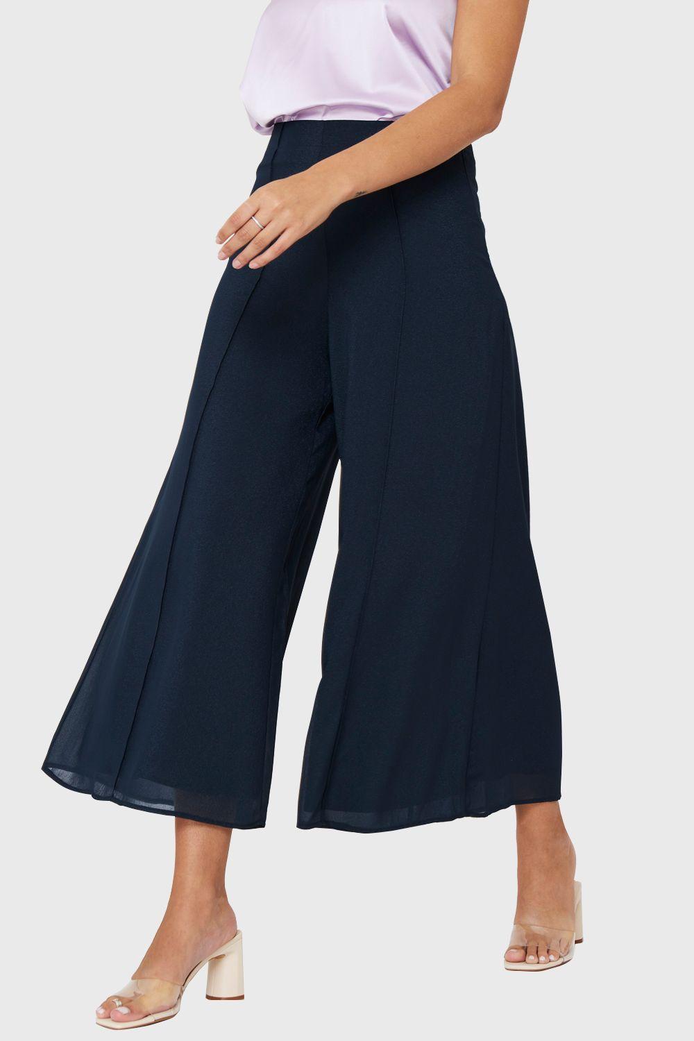 Pantalón Culotte Brillos Azul Marino Nicopoly-2