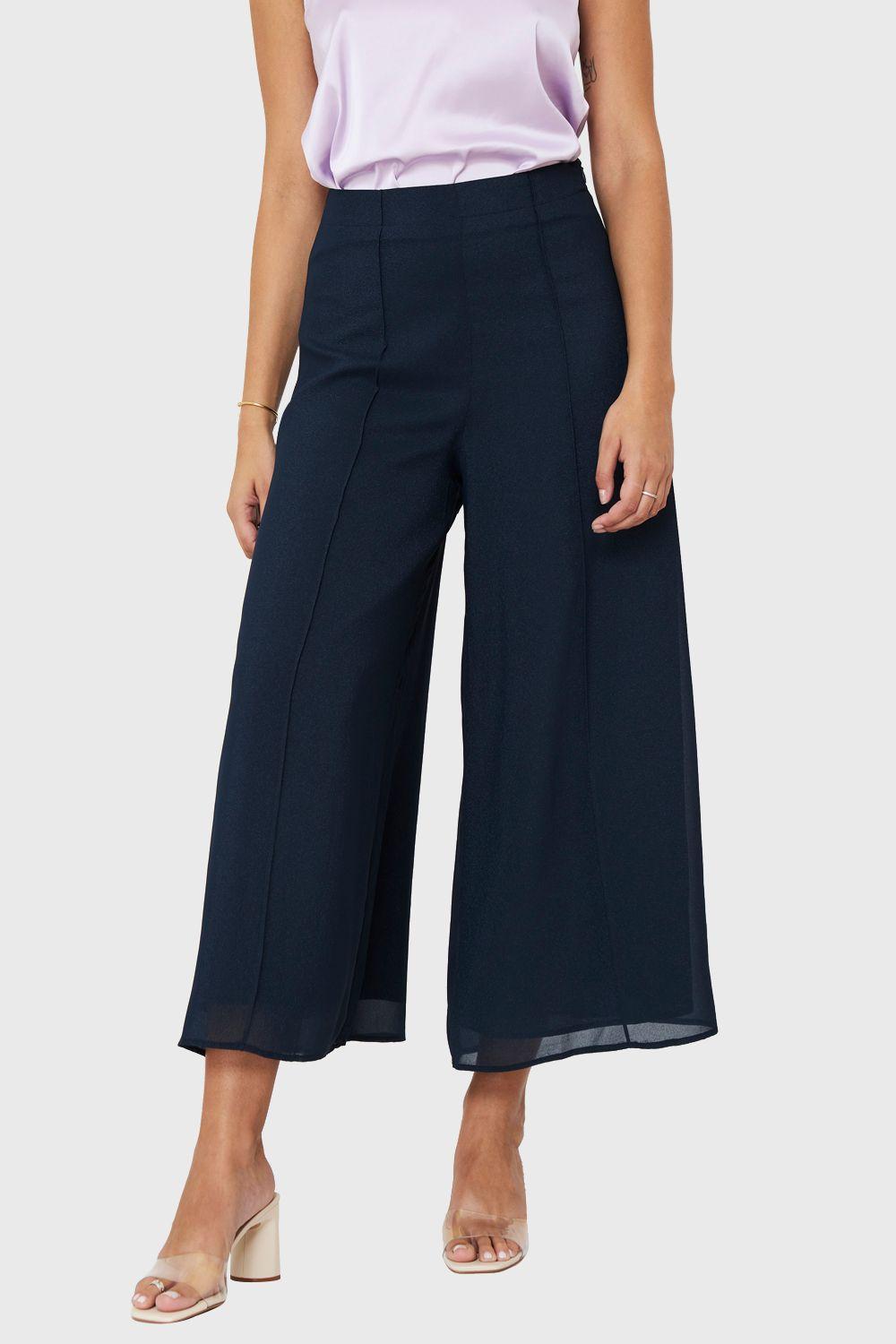 Pantalón Culotte Brillos Azul Marino Nicopoly-4