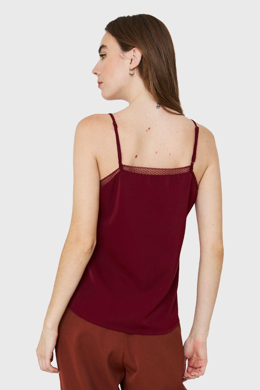 Top Escote Encaje Burdeos Nicopoly-3
