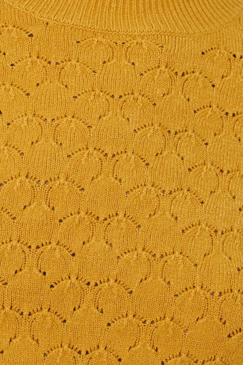 Sweater Básico Cuello Redondo Mostaza Nicopoly-5