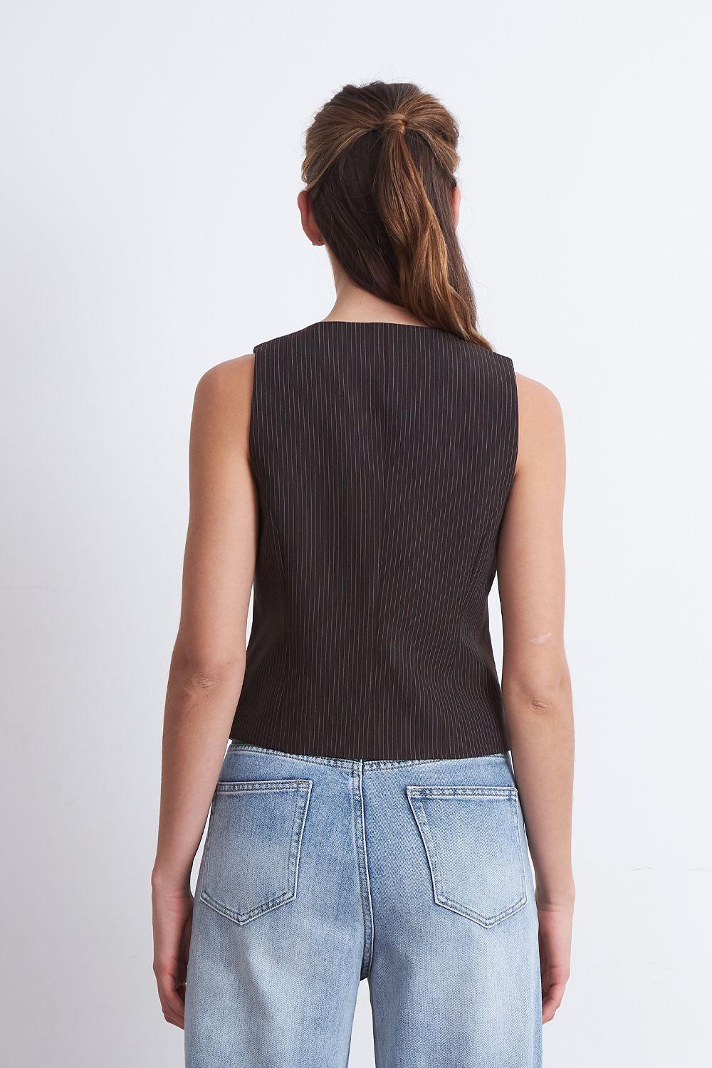 Gilet Sastrero Rayas Diplomáticas Café Nicopoly-3