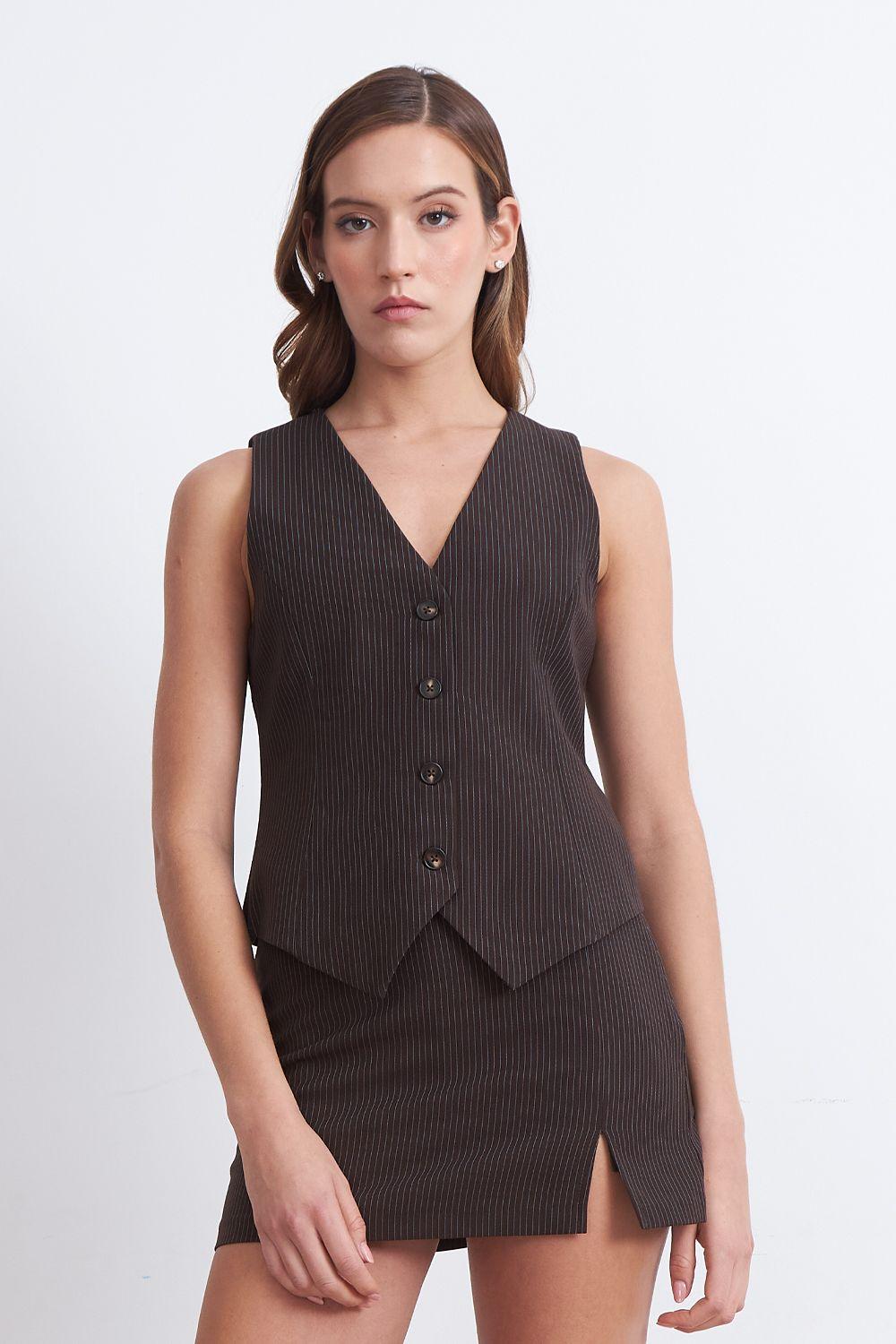Gilet Sastrero Rayas Diplomáticas Café Nicopoly-5