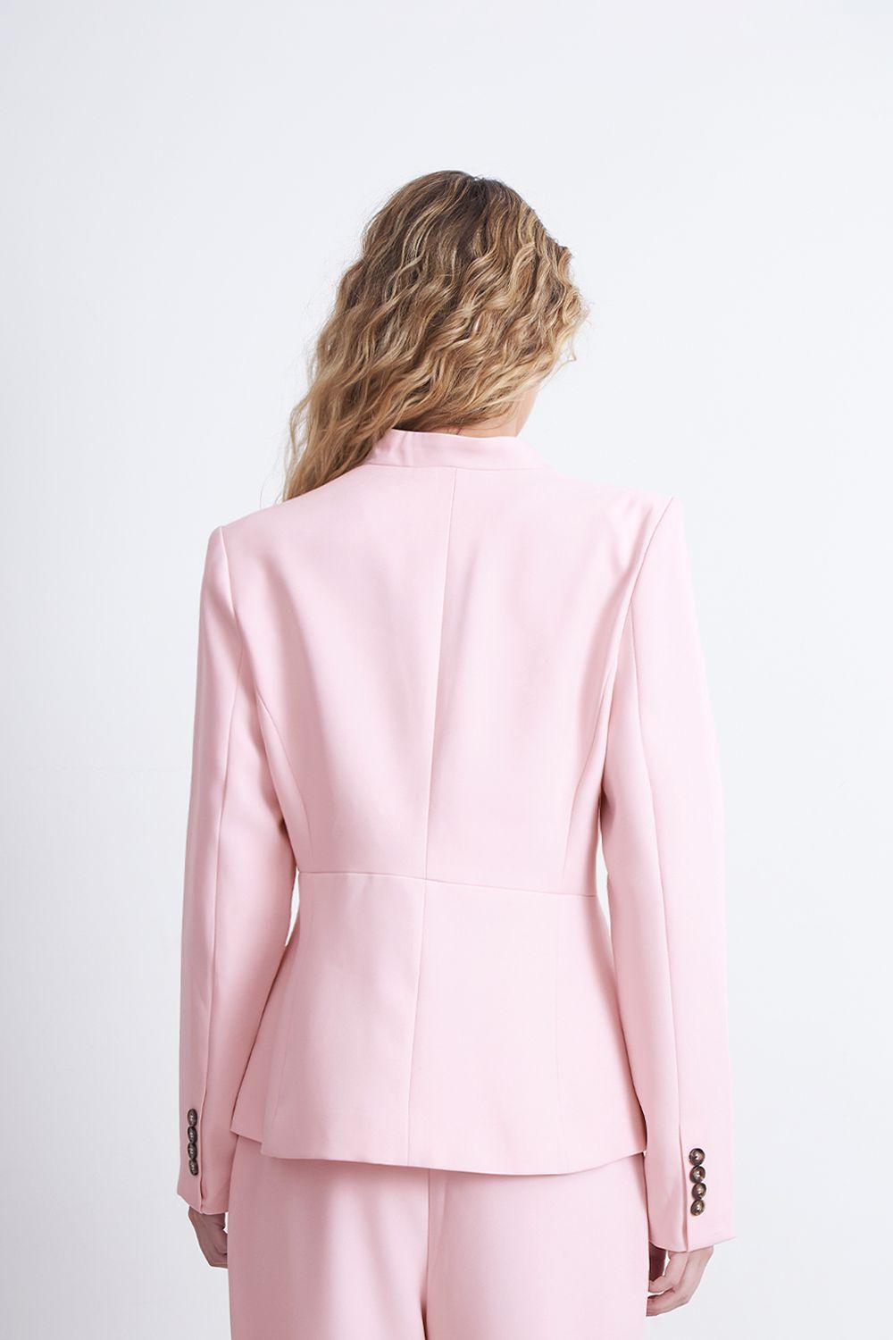 Blazer Básico Sastrero Rosado Nicopoly-3