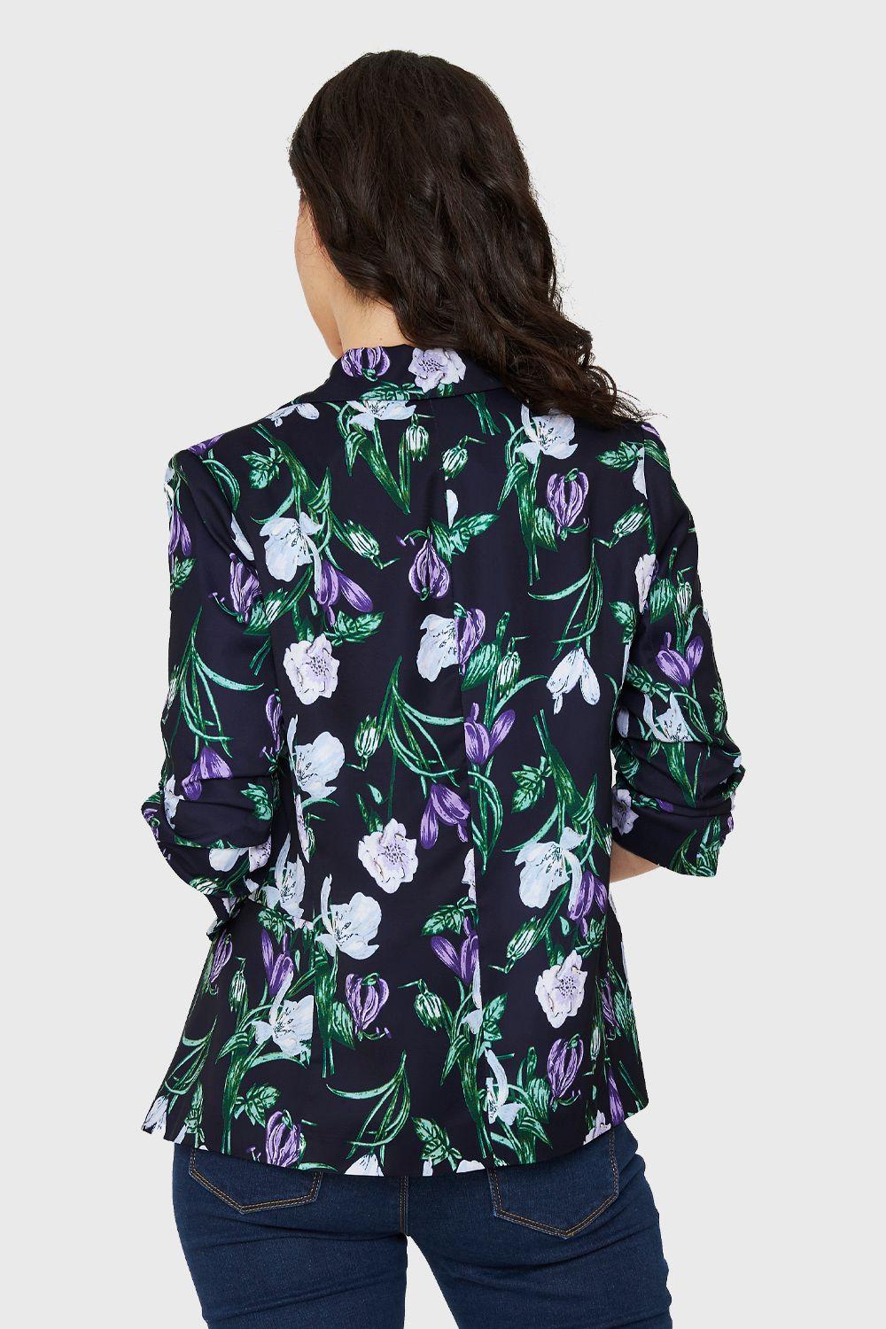 Blazer Floral Azul Oscuro Nicopoly-3