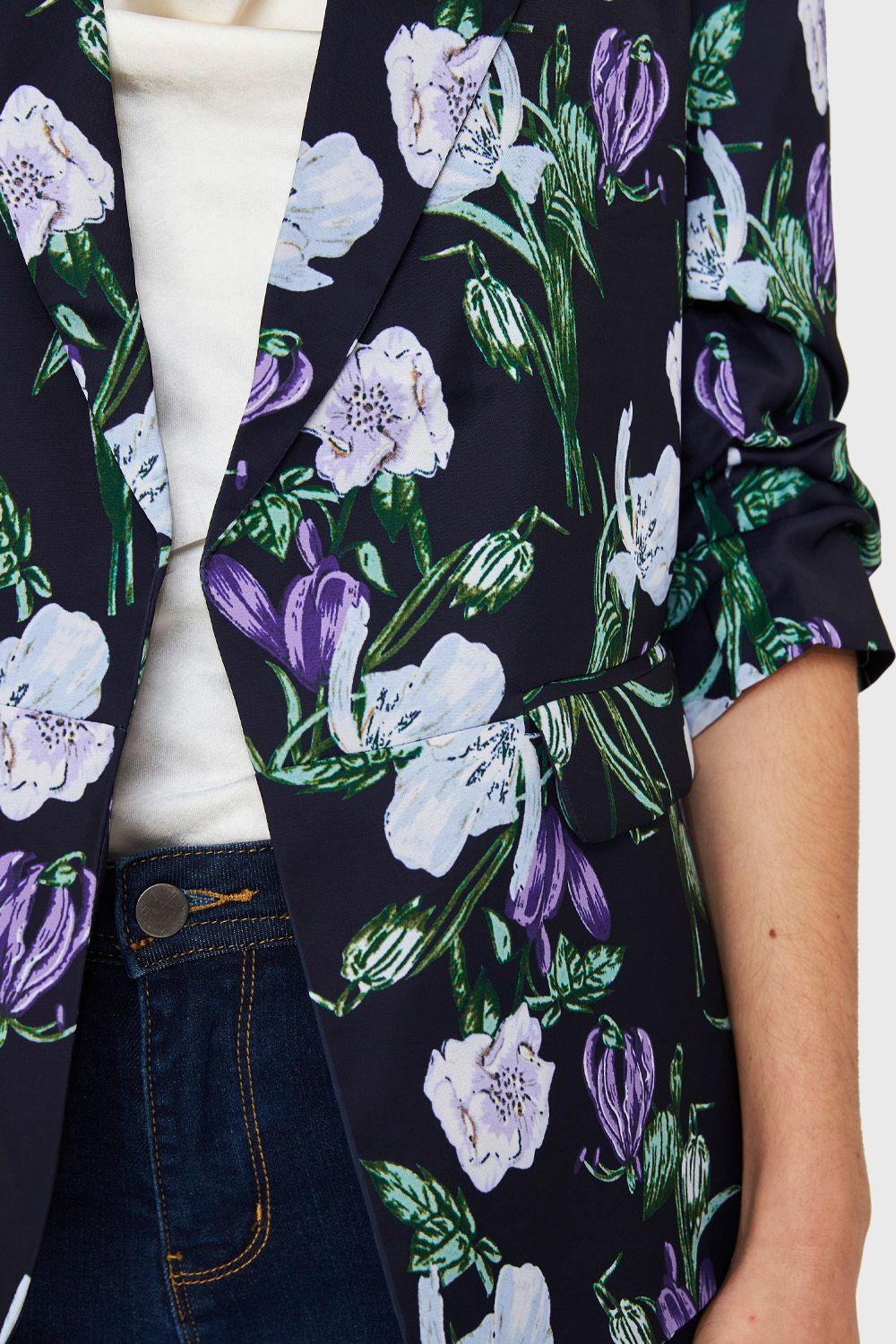 Blazer Floral Azul Oscuro Nicopoly-5