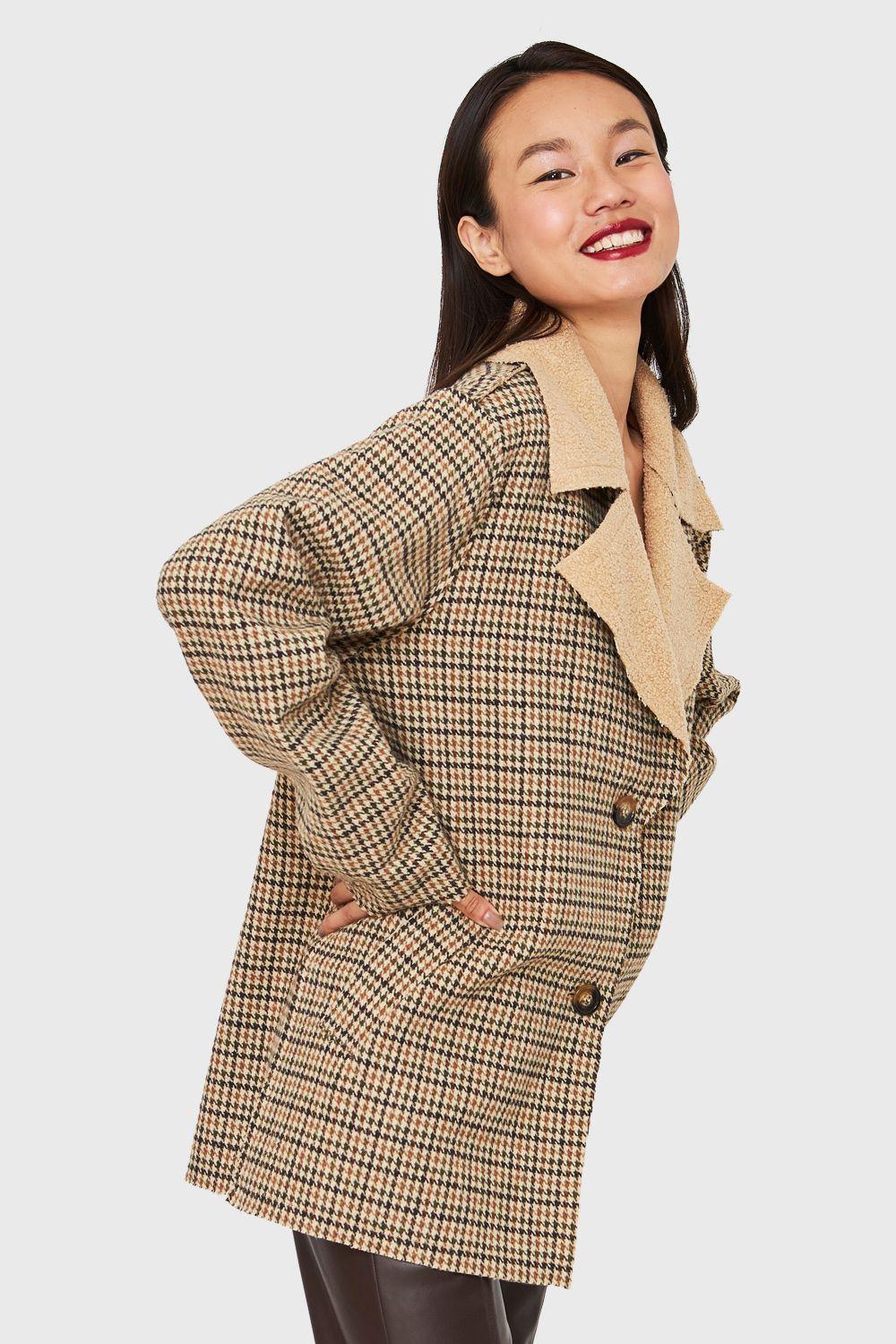 Chaqueta Pied De Poule Beige/Oliva Nicopoly-2
