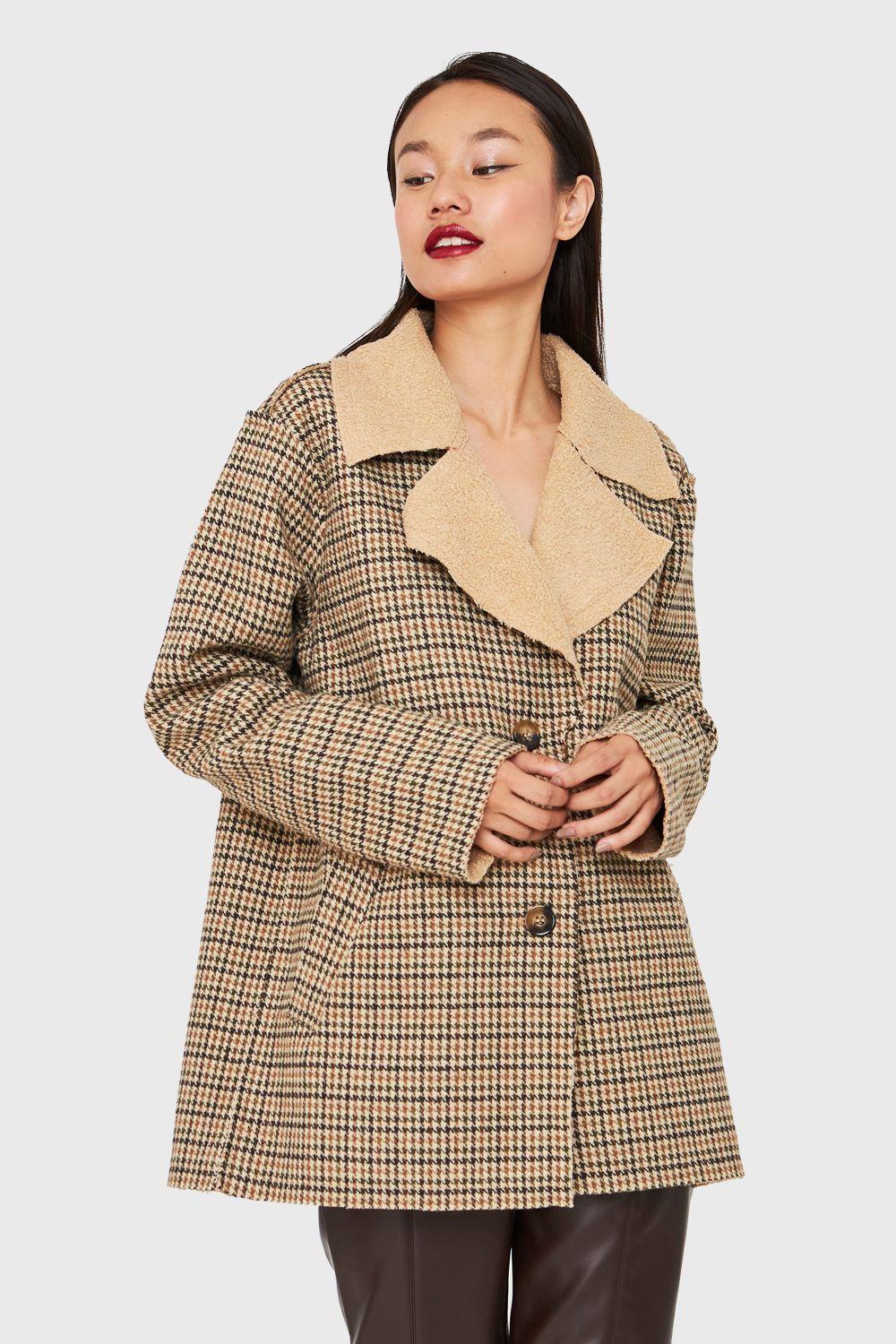 Chaqueta Pied De Poule Beige/Oliva Nicopoly-4