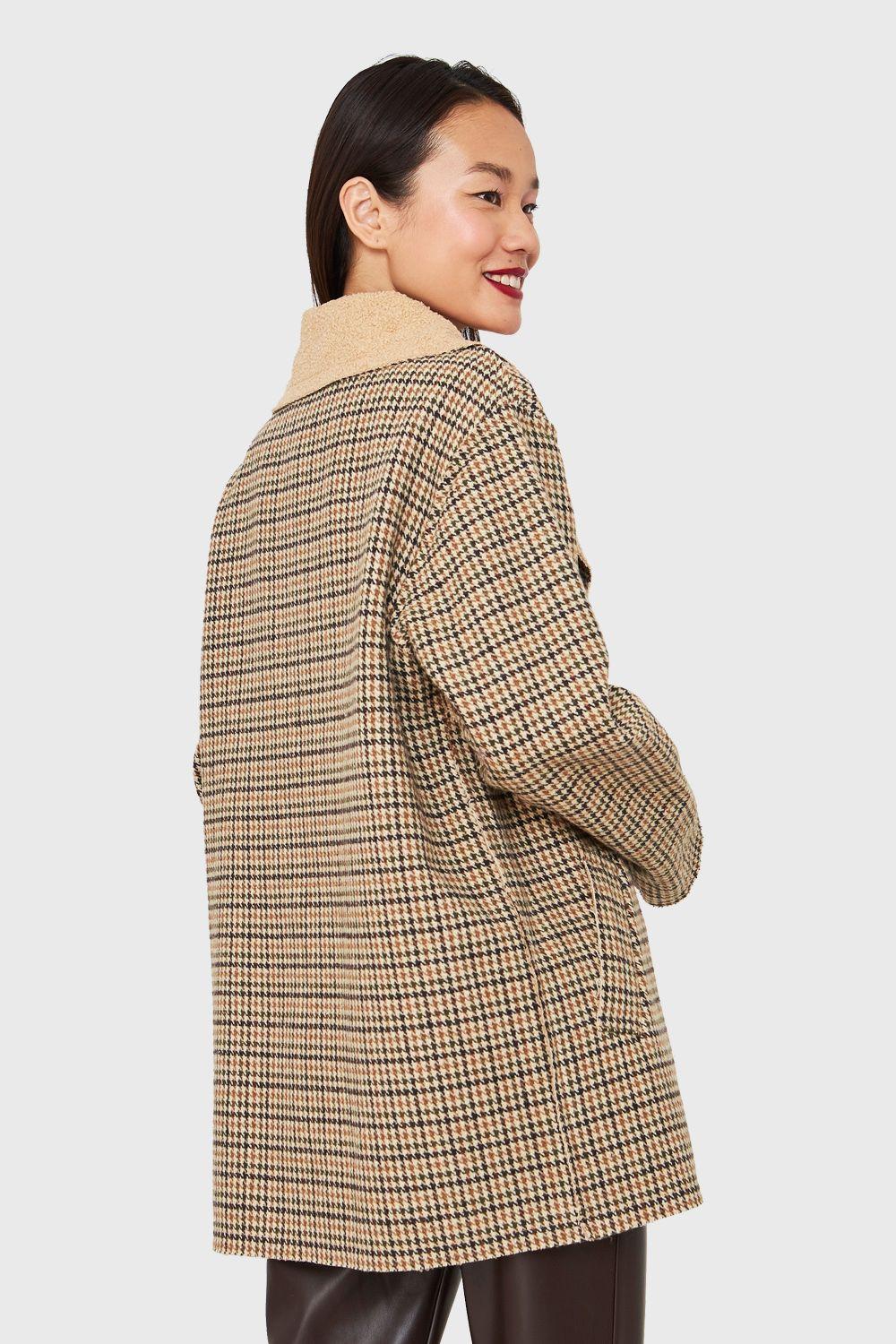 Chaqueta Pied De Poule Beige/Oliva Nicopoly-3