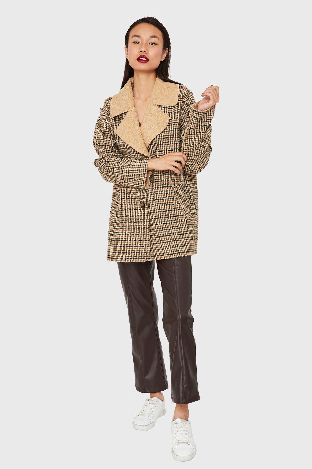 Chaqueta Pied De Poule Beige/Oliva Nicopoly-1