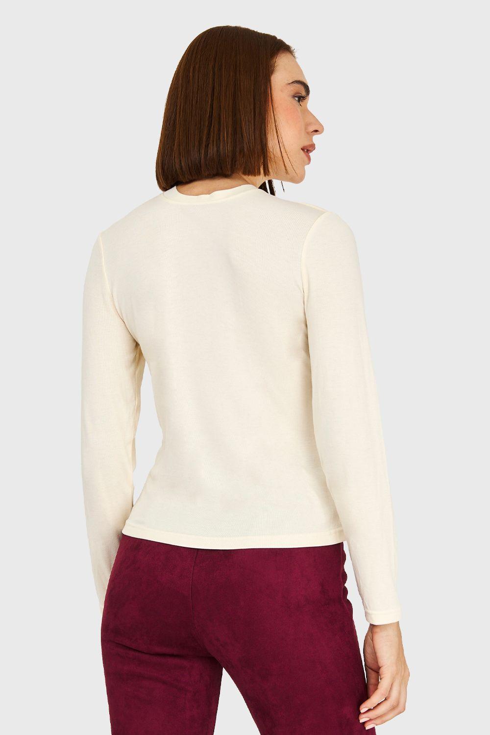 Polera Cuello Redondo Blanco Invierno Nicopoly-3