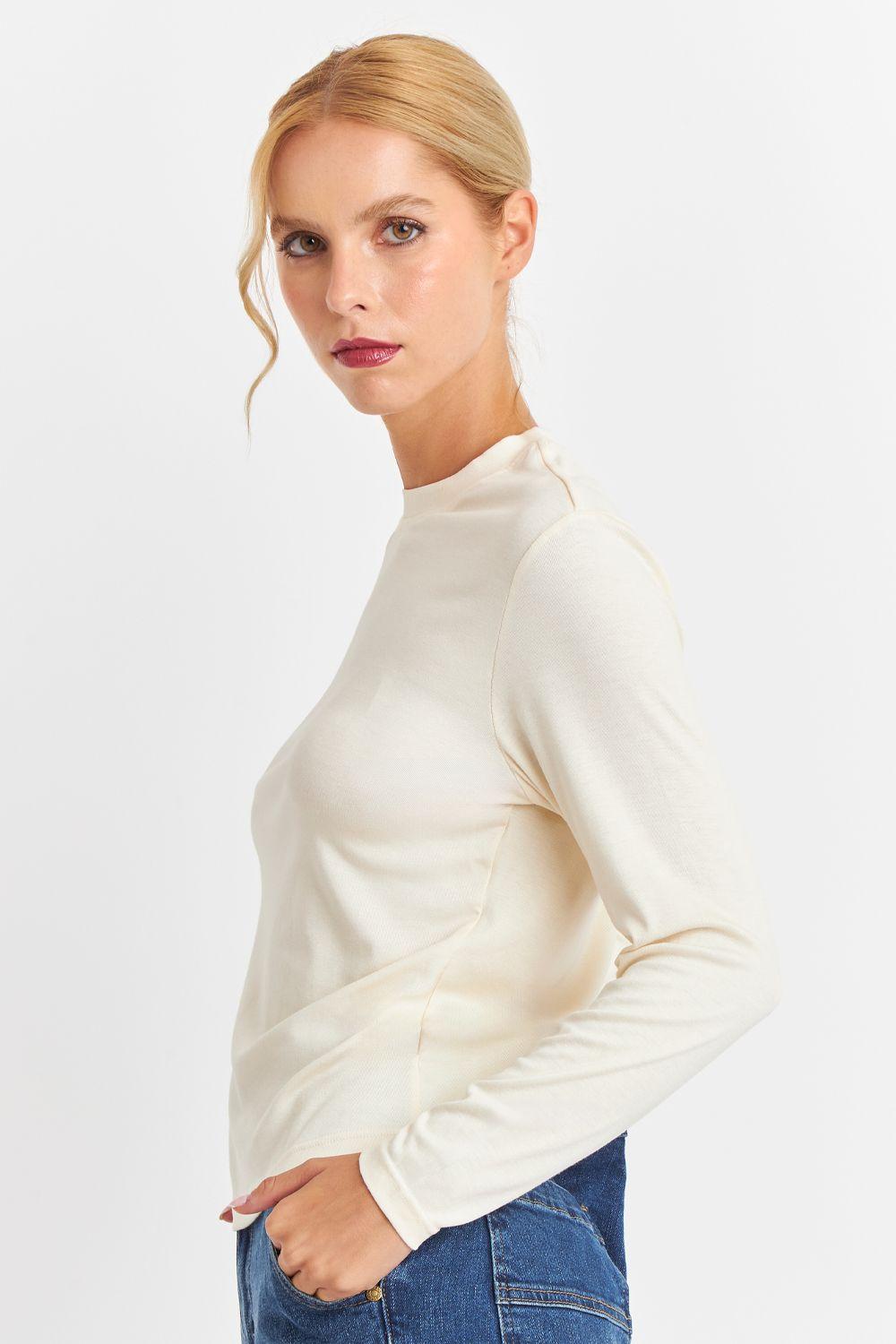 Polera Cuello Redondo Blanco Nicopoly-2