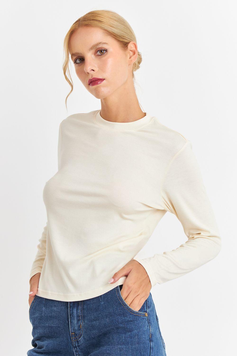 Polera Cuello Redondo Blanco Nicopoly-4